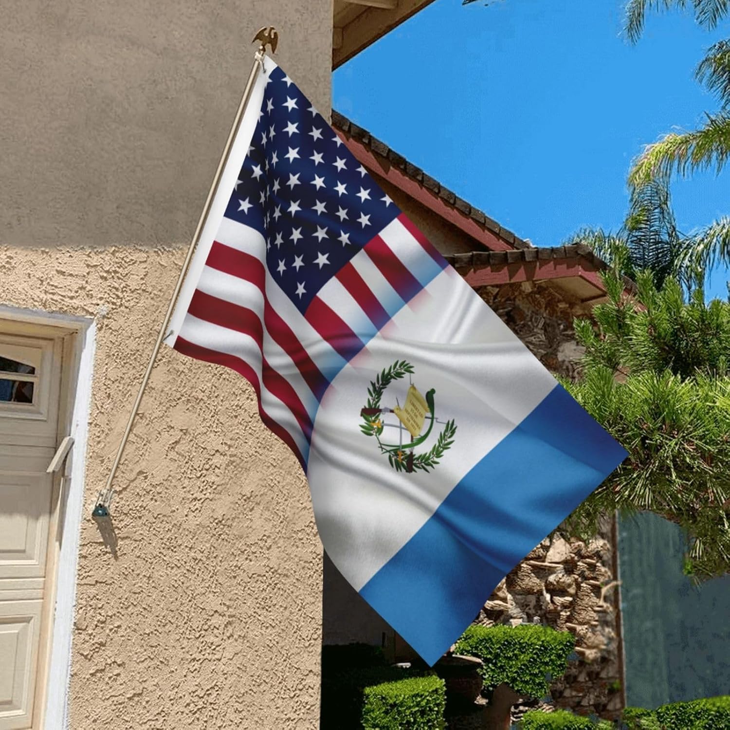 Bandera de Guatemala América, 3 x 5 pies, decoración de doble cara para exteriores