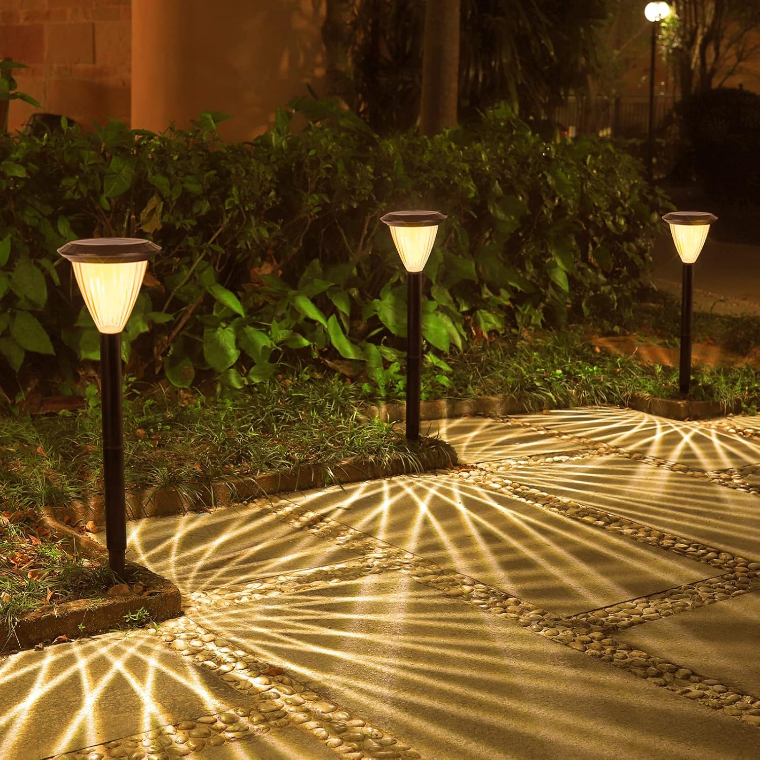 Greenway – Luces solares inteligentes de 50 lúmenes, tecnología inteligente, luz toda la noche, polvo al amanecer, encendido y apagado automático,