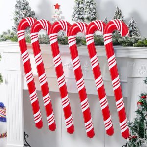6 bastones de caramelo inflables de Navidad de 35 pulgadas para decoraciones de Navidad, decoración de patio para interiores y exteriores para el 6 bastones de caramelo inflables de Navidad de 35 pulgadas para decoraciones de Navidad, decoración de patio para interiores y exteriores para el