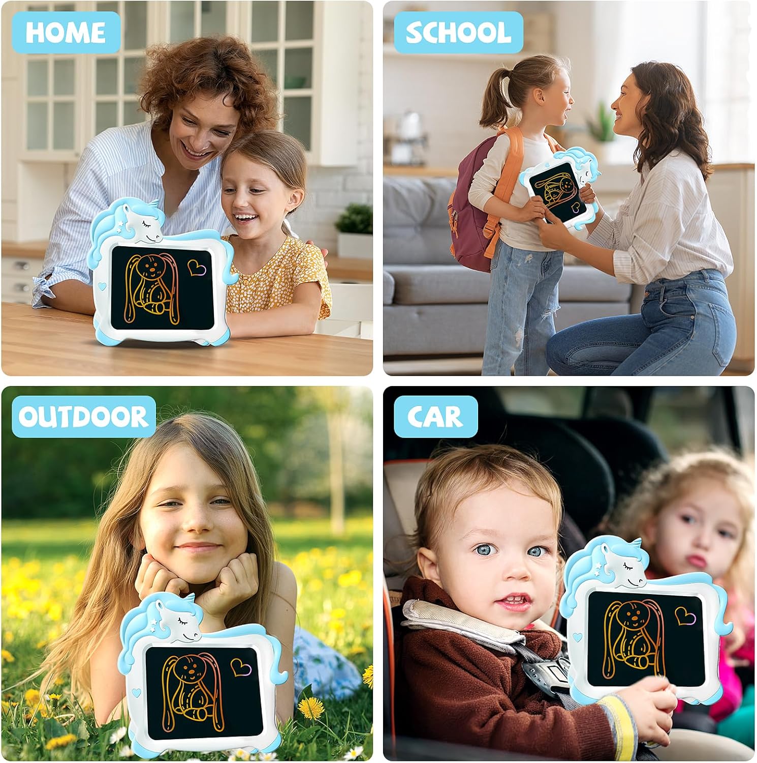 Tableta de escritura LCD para niños, juguetes de unicornio, tablero de dibujo reutilizable borrable, juguete educativo para niños pequeños, regalos