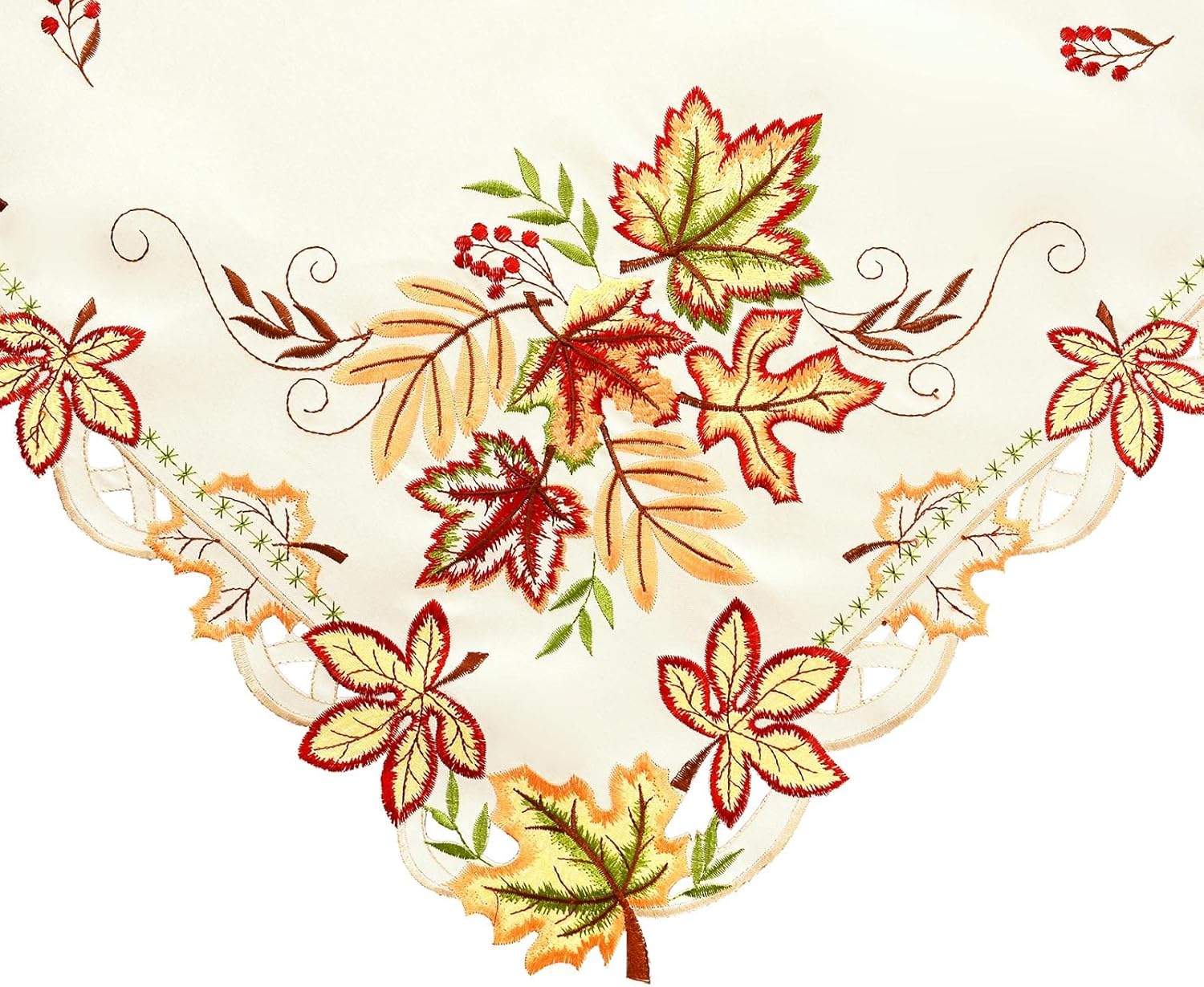 Simhomsen Mantel cuadrado pequeño con hojas de arce para Acción de Gracias, otoño, manteles para mesa auxiliar, mesa de té (33 x 33 pulgadas)