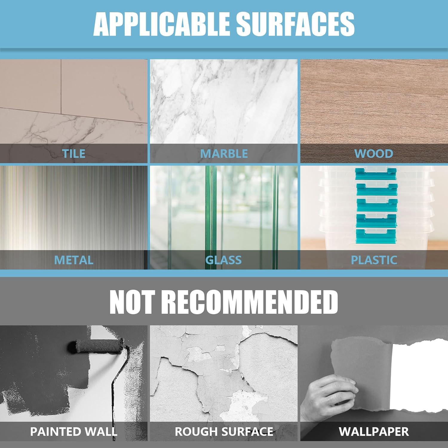 VVXX Cinta nano, cinta de doble cara, resistente, reutilizable, transparente, sin rastros, para decoración de pared de aula, apta para inquilinos,