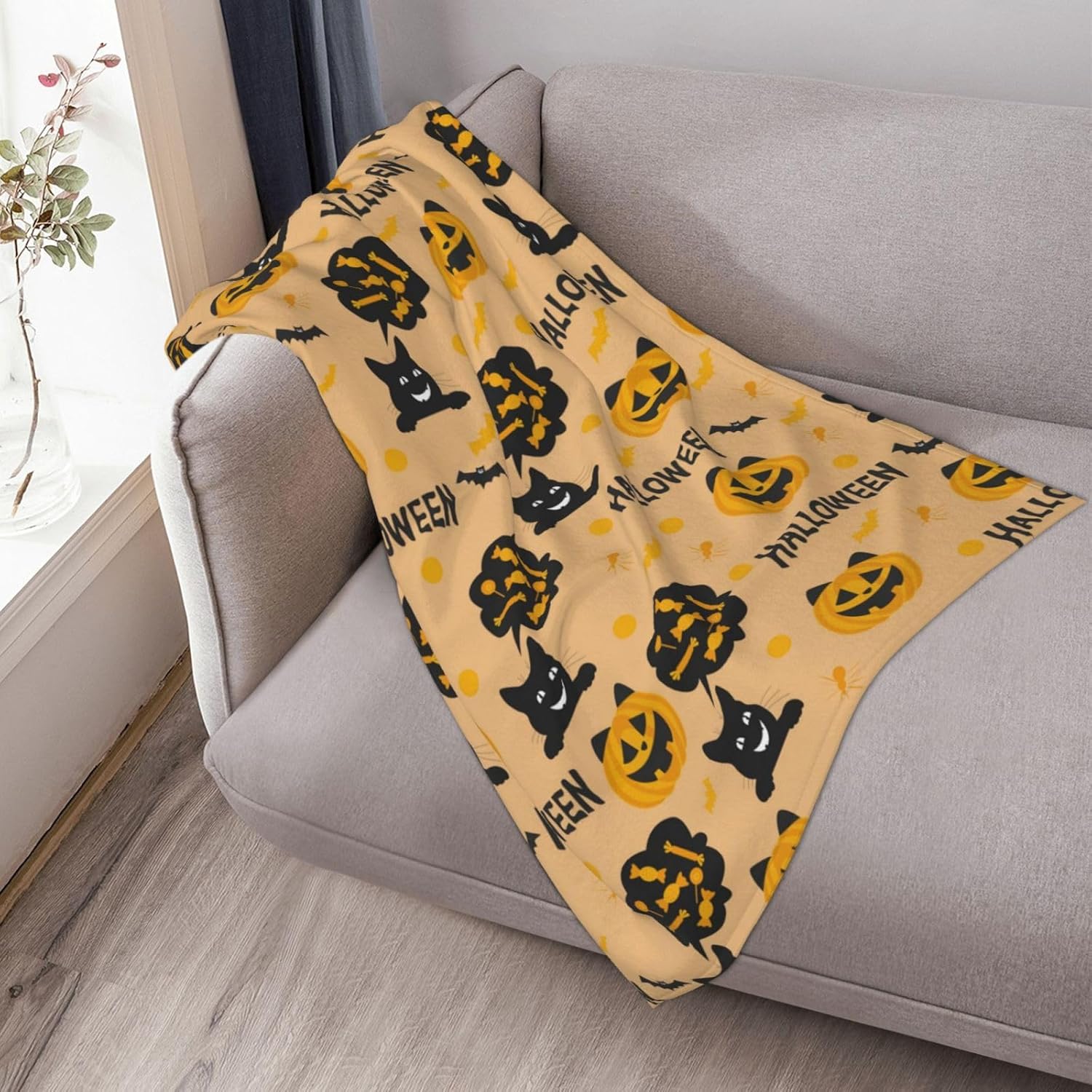 AFHYZY Manta de Halloween para mujer, suave manta de forro polar de verano, lavable, manta ligera de viaje para sofá, cama, sillón durante todas las