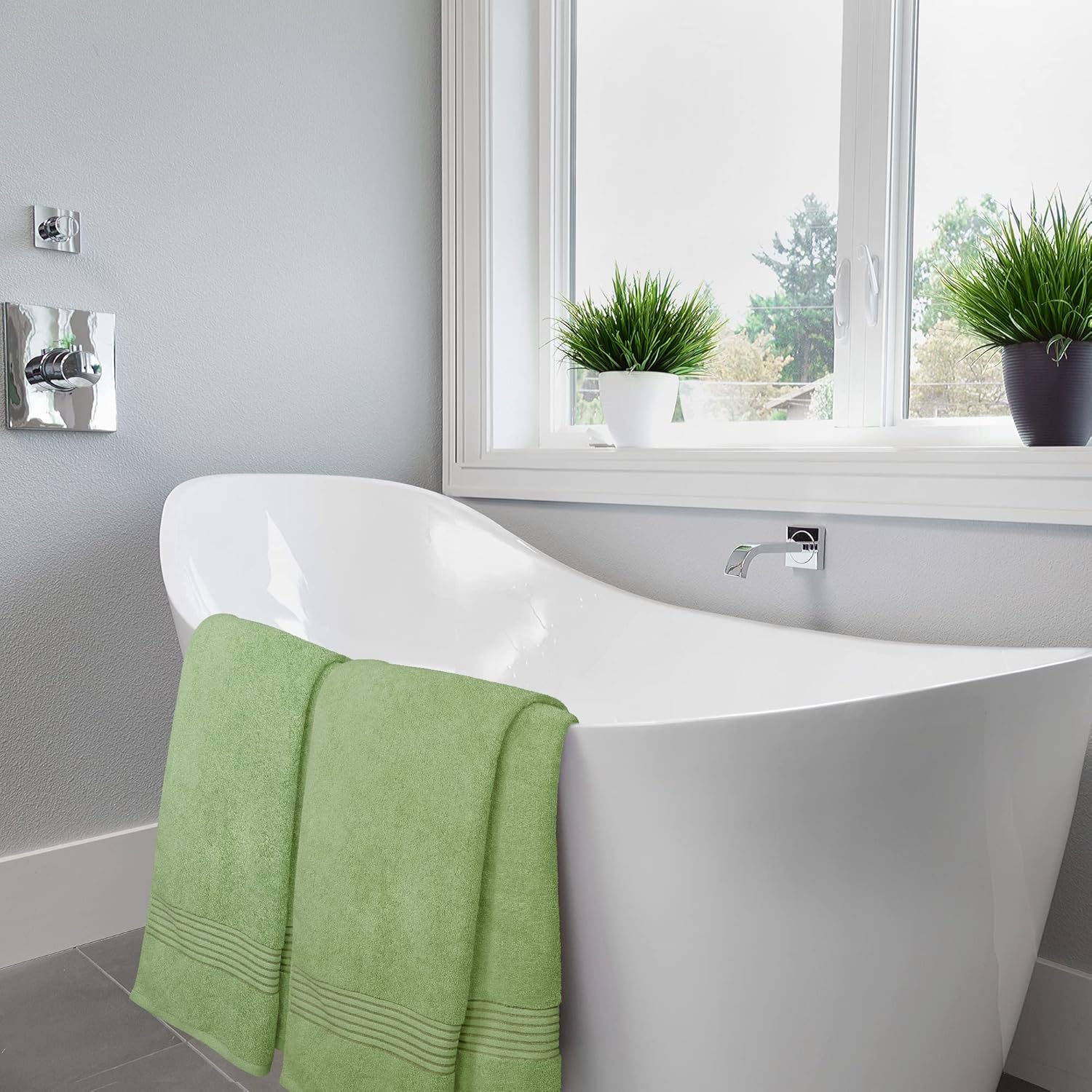 Utopia Towels – Juego de toallas de baño 100 % algodón hilado en anillo, 600 GSM, secado rápido, muy absorbentes y suaves al tacto, perfectas para