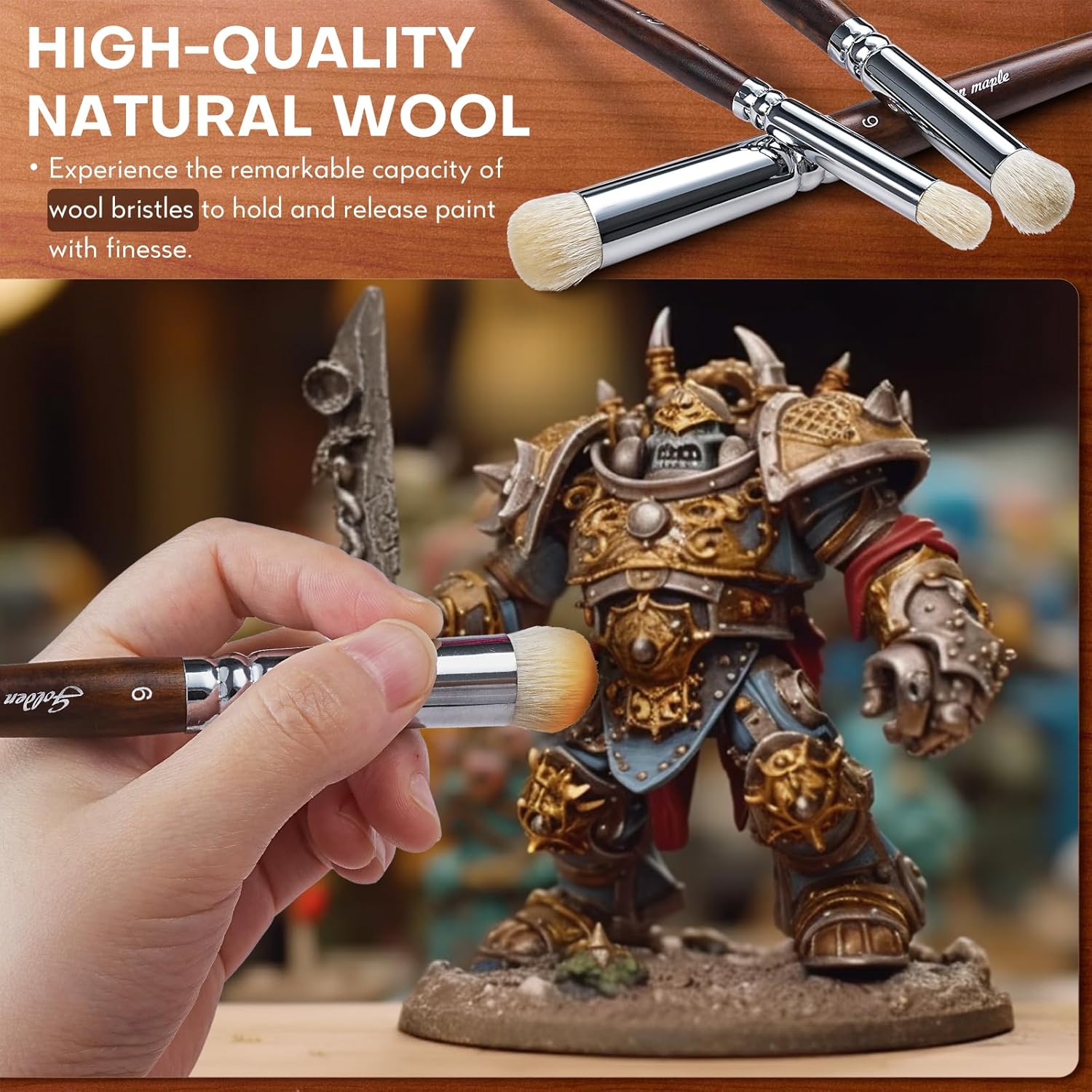 Golden Maple Pinceles de pintura en miniatura – Juego de 18 pinceles de pintura con microdetalles, pequeños pinceles de modelo de detalles finos