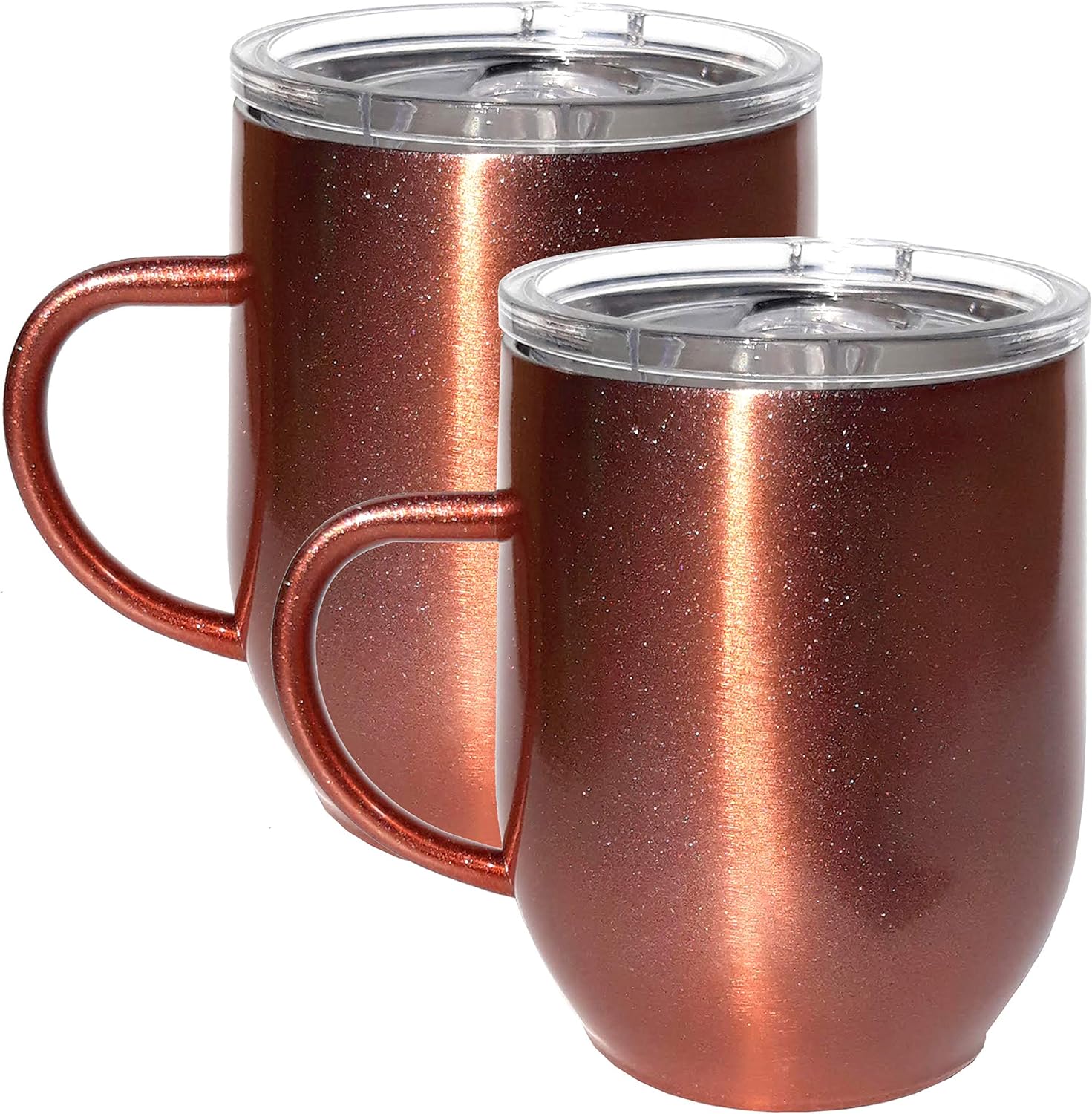 Rose Gold Stellar Townie (paquete de 2), taza de café de 14 onzas, vaso sellado al vacío de doble pared, apto para viajes, acero inoxidable, tamaño