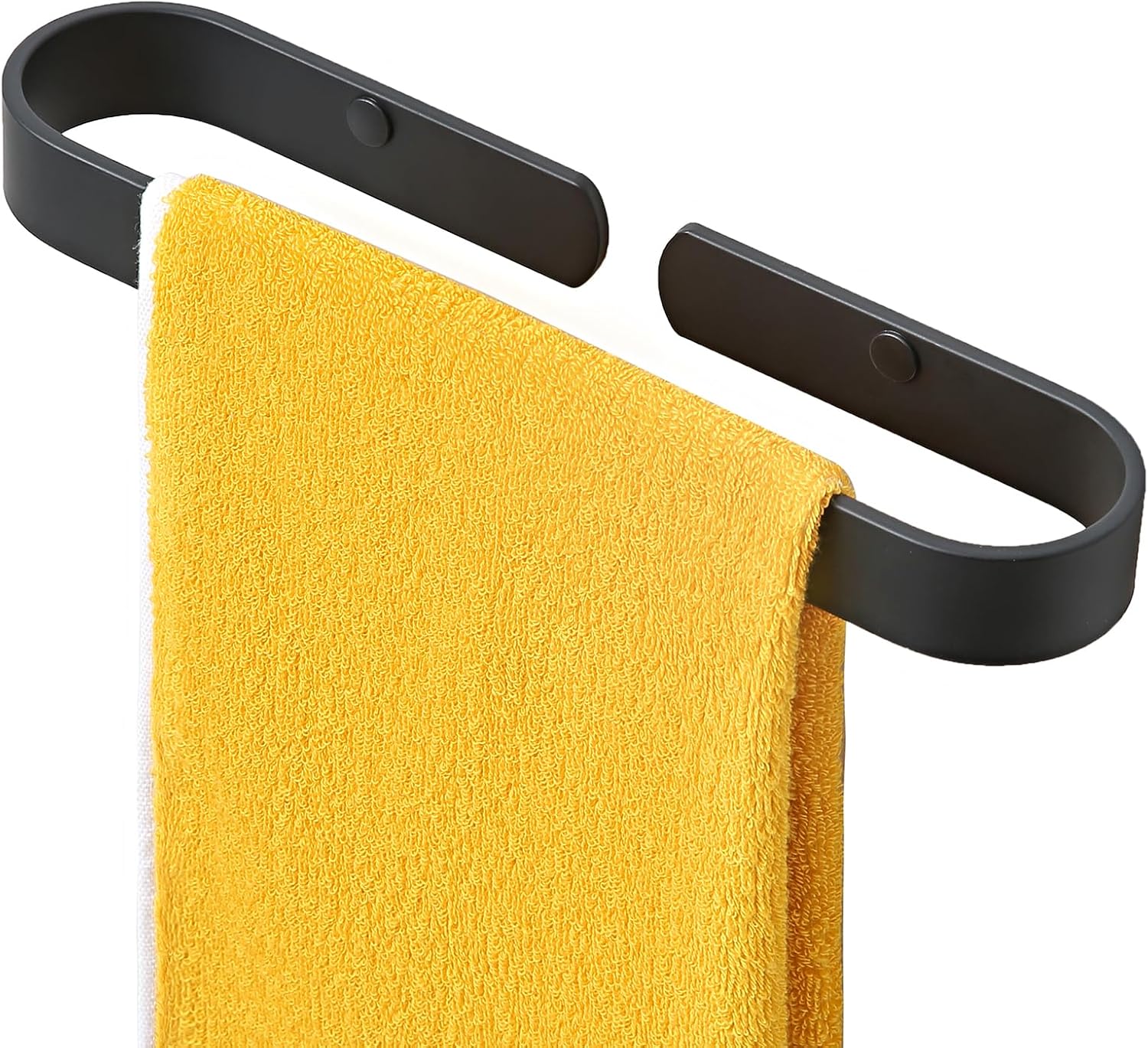 Toallero de baño de 11.8 pulgadas, soporte para toallas de mano negro mate para baño, montado en la pared, encimera, toallero de cocina