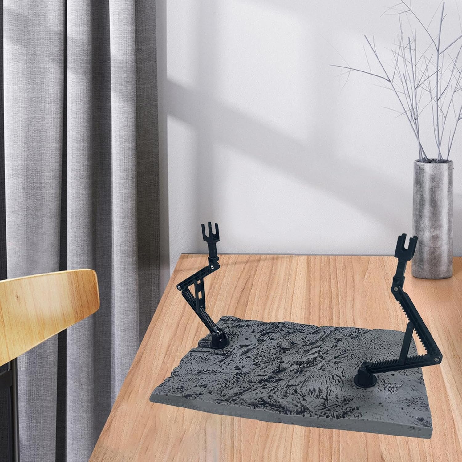 Action Hobbies – Soporte de muñeca con base de 3 cabezales, flexible, resistente, práctico, reutilizable, ajustable, portátil, accesorios, negro