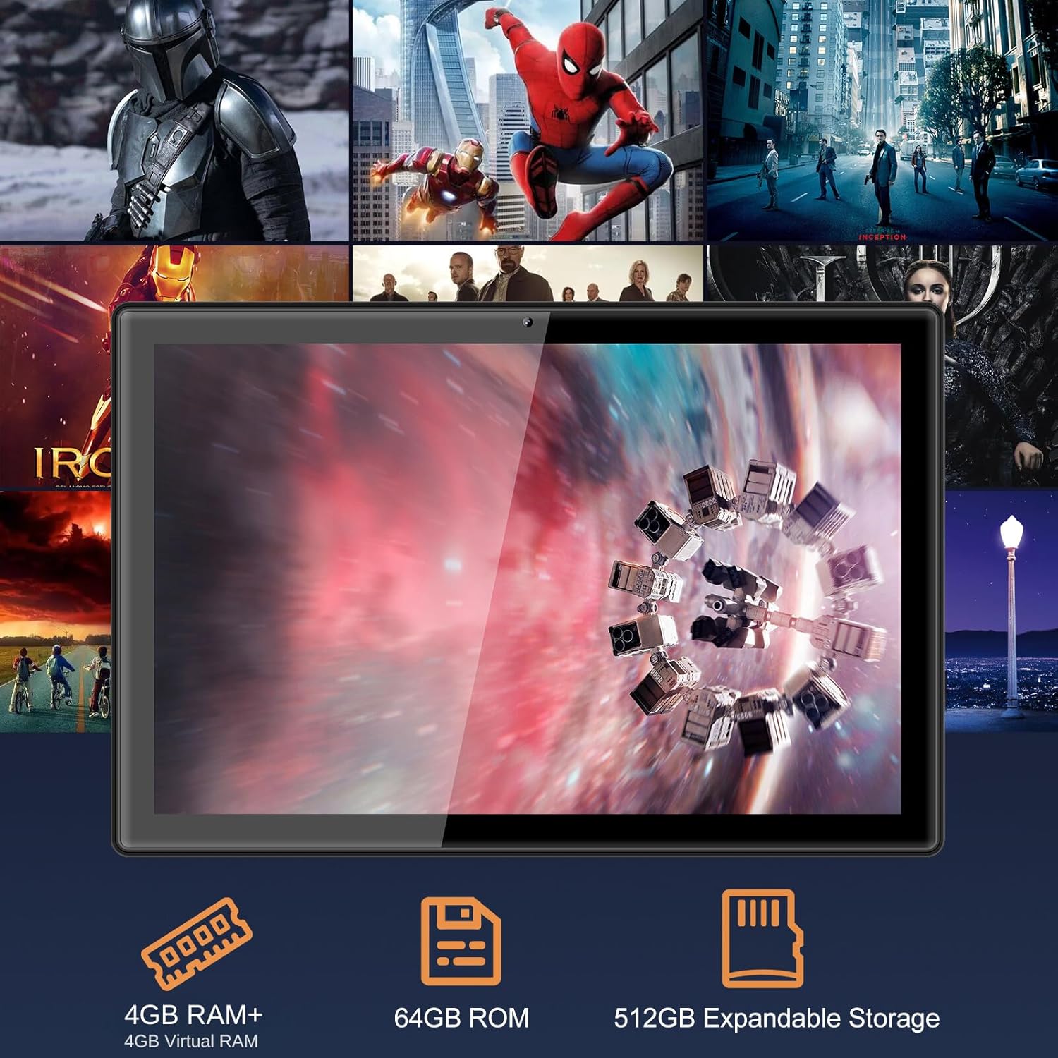 YYSWIE Tablet de 10 pulgadas, tableta Android 13 con CPU de 8 núcleos, 4+4 GB de RAM 512 GB ROM expandible, tabletas de computadora con batería de
