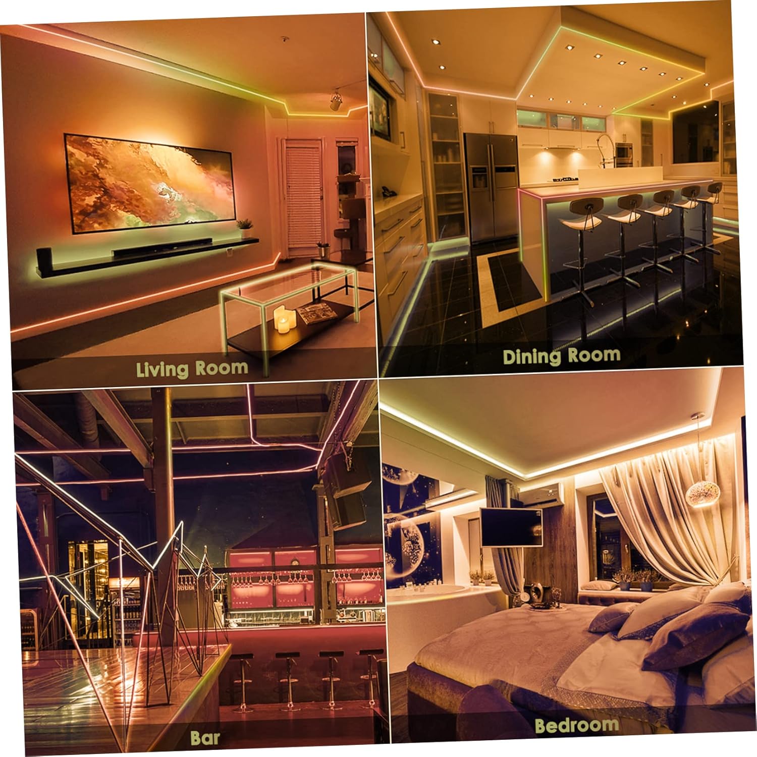 LABRIMP Tiras de luz LED 4 unids LED DIY tira cortable DC neón para luces de arte letreros de arte flexible decorativo V luz pared LED tira de luz