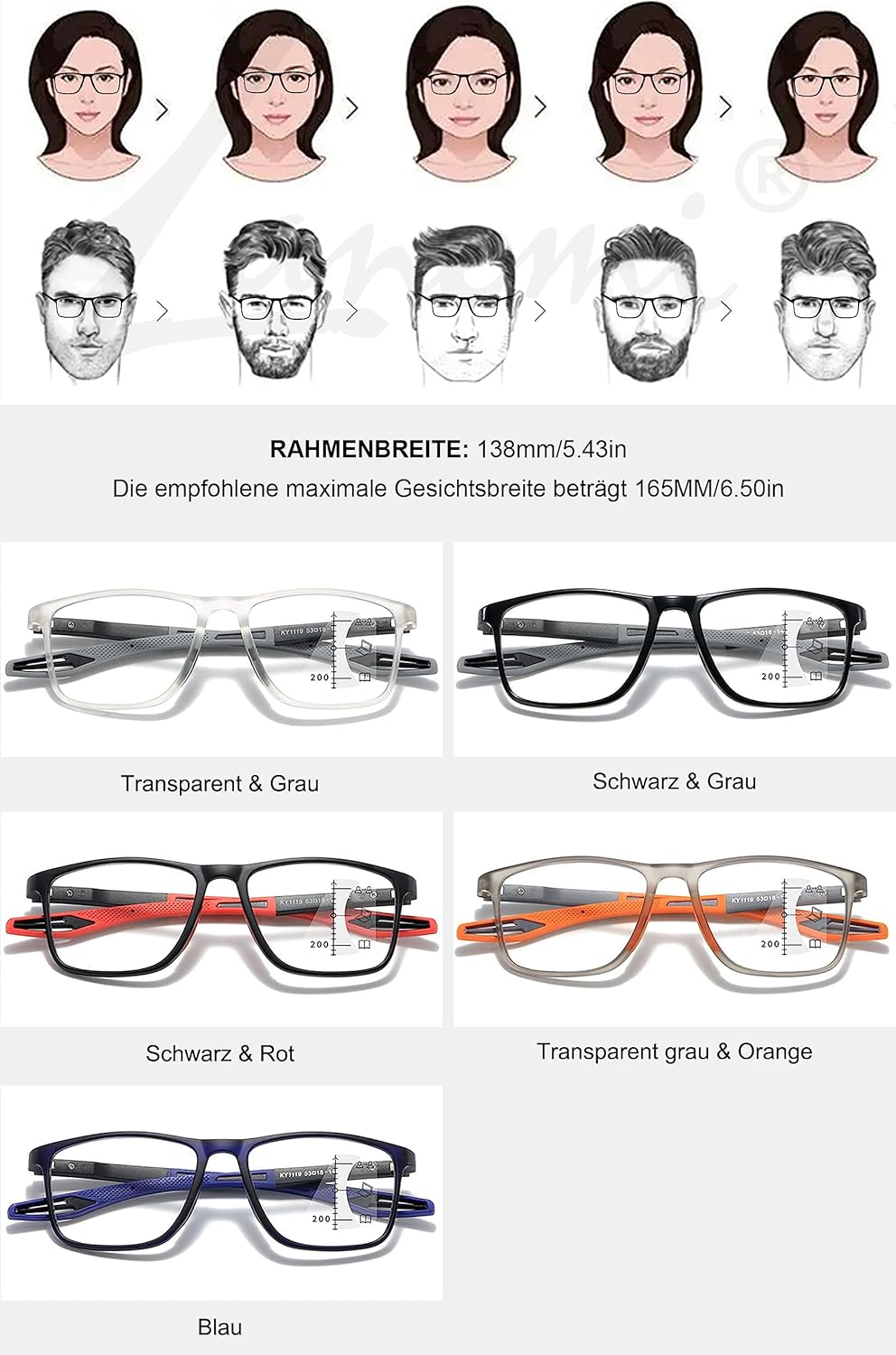 Gafas de lectura fotocrómicas para hombre y mujer, progresivas multifocales, rectángulo, con bloqueo de luz azul