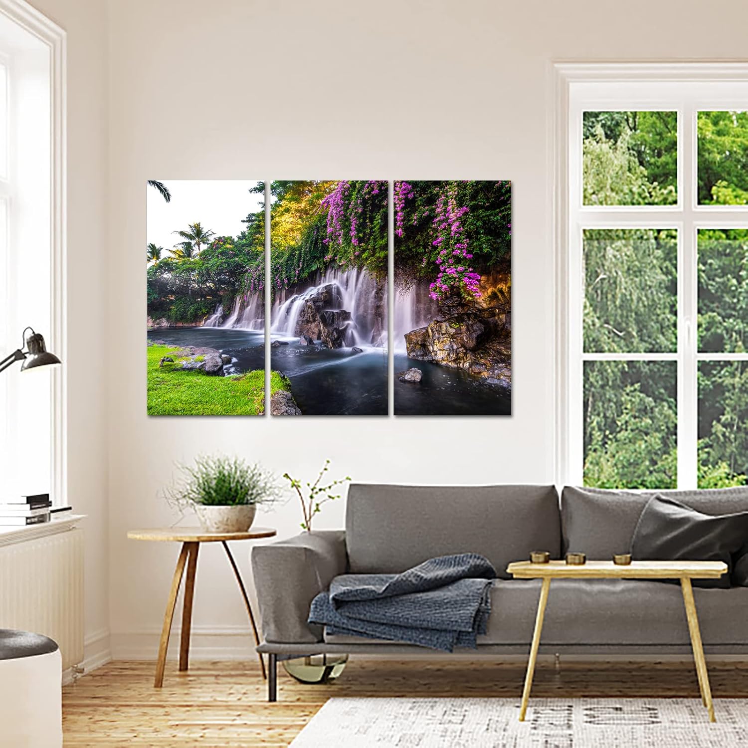 Nachic Wall – Cuadro grande de cascada de Hawái, arte de pared, fotografía de paisaje natural, impresiones en lienzo para decoración del hogar,