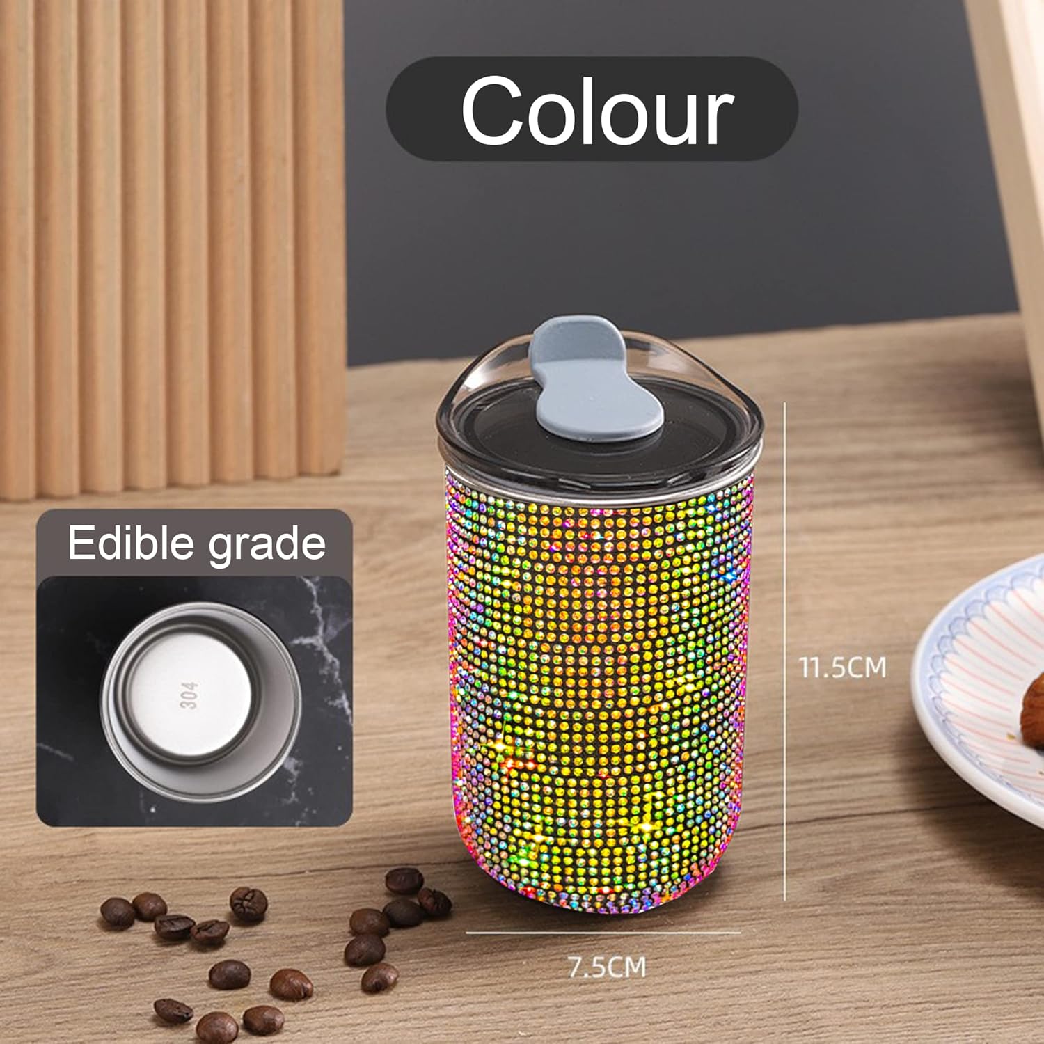 Botella de agua de 17 onzas con tapa, taza de café aislada de acero inoxidable, taza de café de doble pared a prueba de fugas, taza térmica para