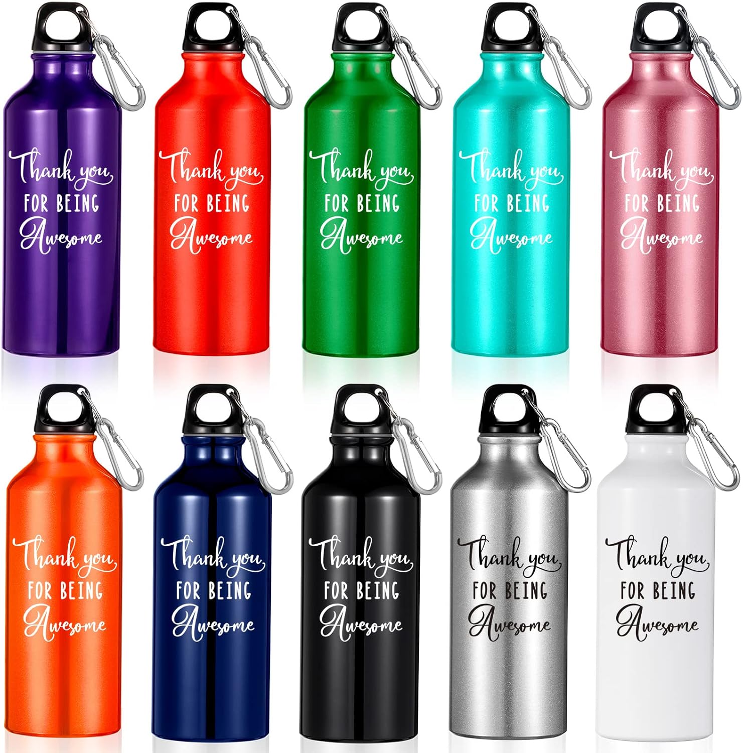 Botella de agua de aluminio ligera a prueba de fugas con tapa para gimnasio, campamento, senderismo (estilo clásico, 20 onzas)