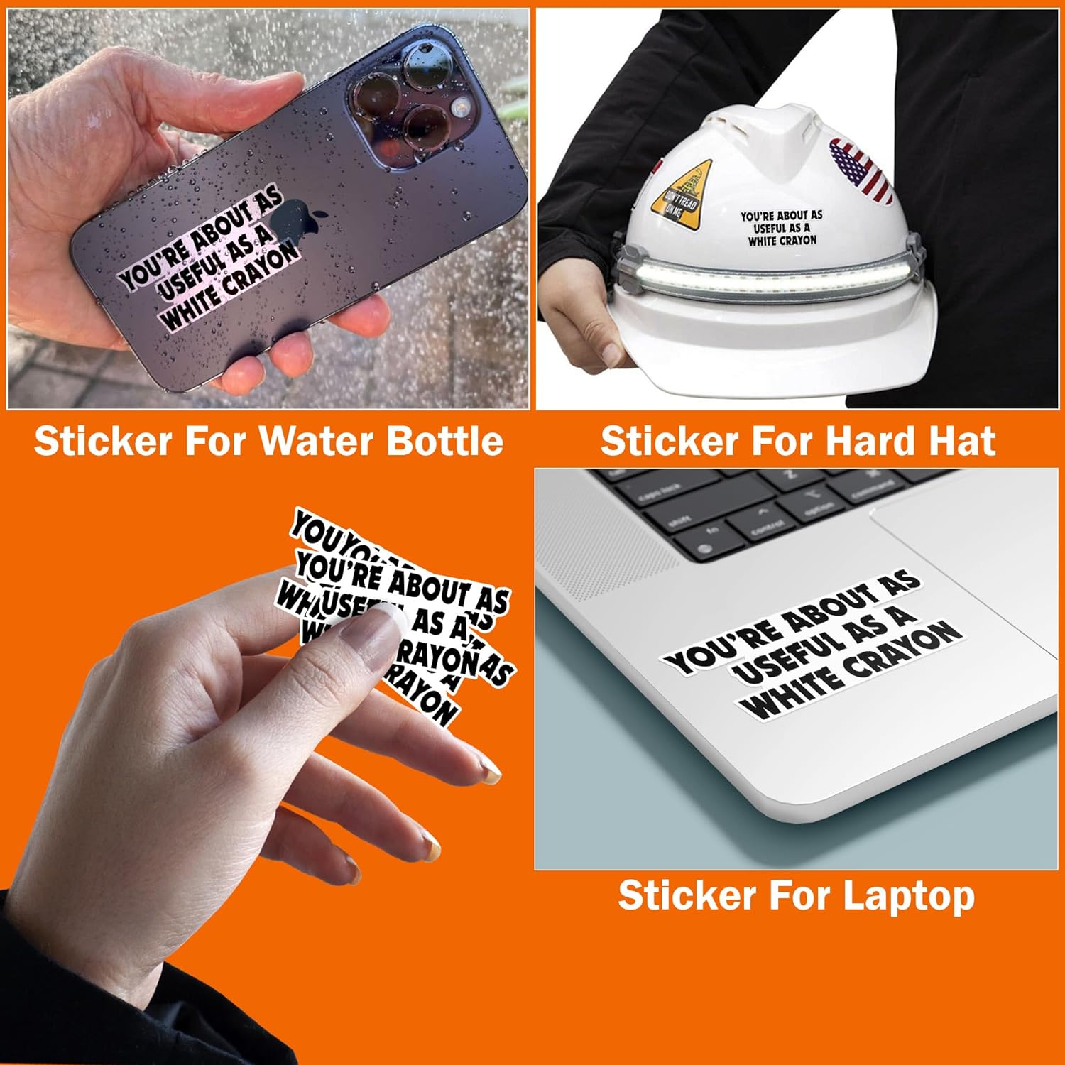 (3 unidades) You’re About As Useful As A White Crayon Sticker sarcástico adulto compañero de trabajo mordaza calcomanías divertidas calcomanías de