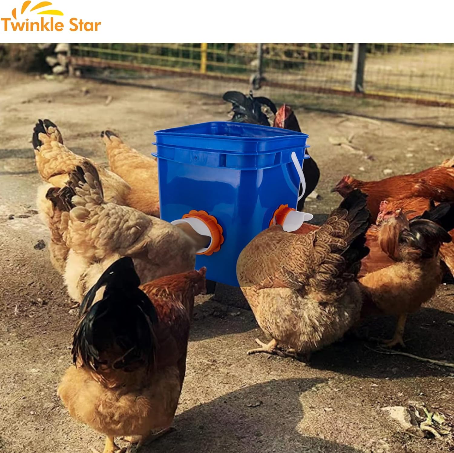Twinkle Star Puertos de alimentación de pollo DIY, alimentador automático de pollo con tapón, a prueba de lluvia, comederos de pollo sin residuos,