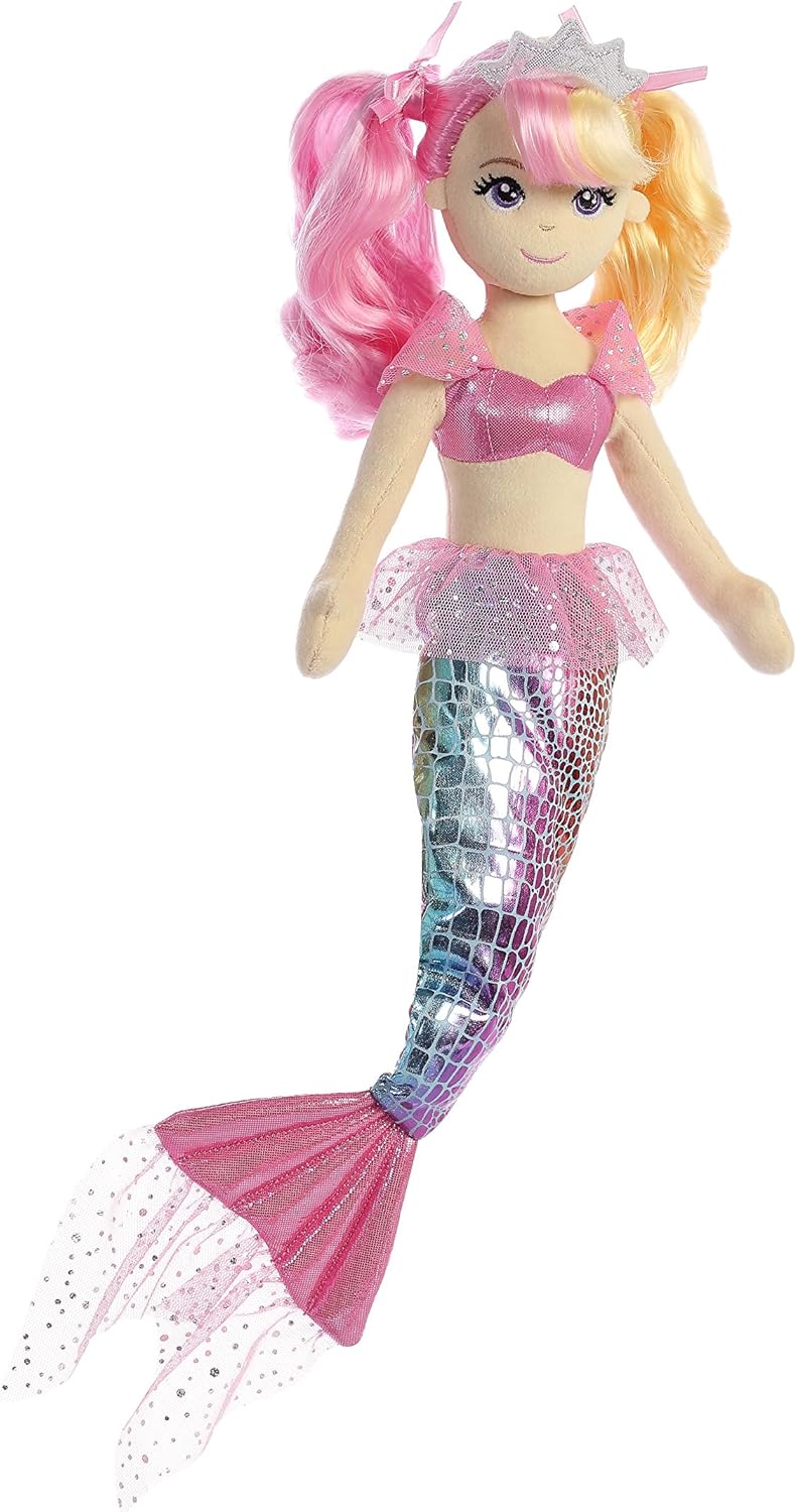 Aurora Enchanting Sea Sparkles Rainbow Sea Rose – Juego imaginativo – Compañeros mágicos – 18 pulgadas