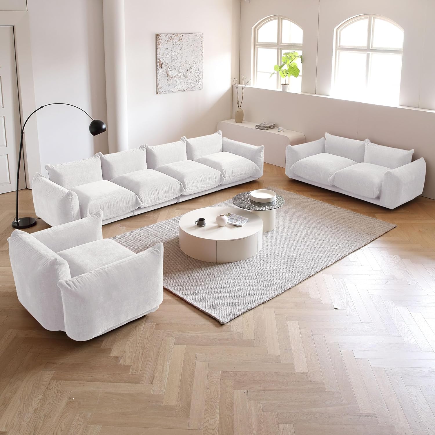 Sofá modular modular, sofá Lovesofa, sofá convertible minimalista de 77.16 pulgadas, moderno Chenilleyarn de 2 plazas para sala de estar, juegos de