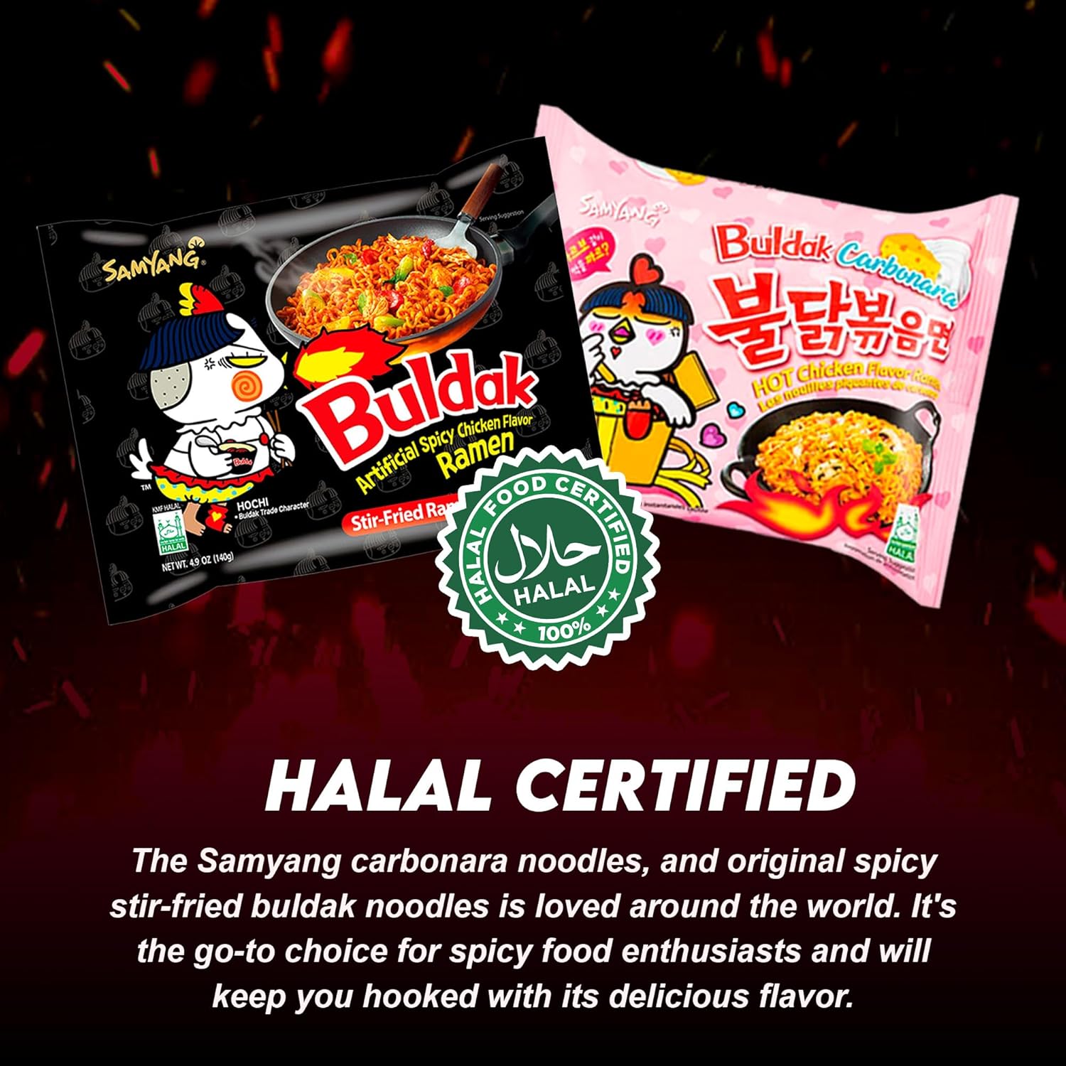 Buldak Ramen Fideos  Paquete de 6 fideos ramen coreanos  Buldak Ramen Carbonara Original Spicy Fideos Buldak Ramen Paquete variado  Incluye Samyang