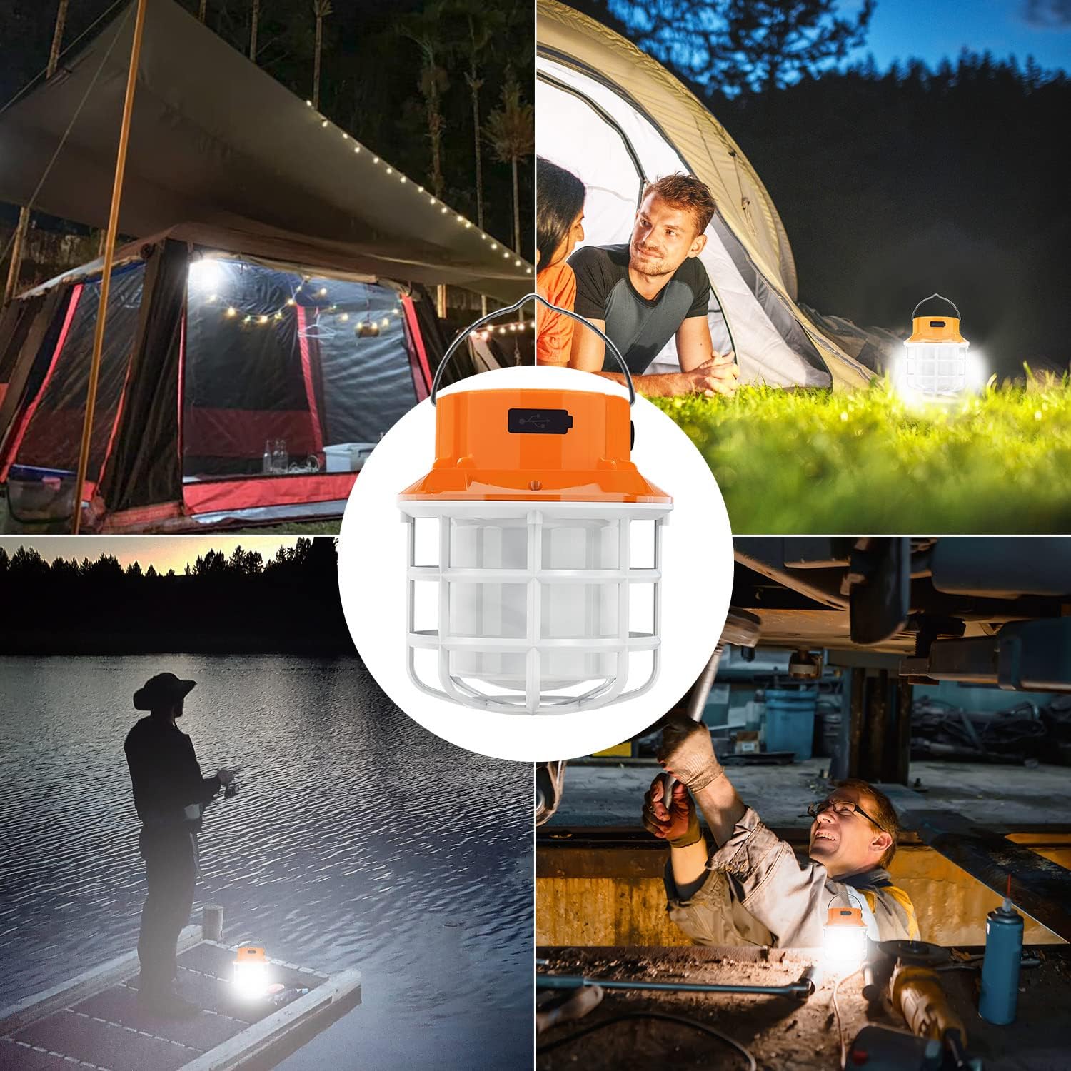 Linterna LED de campamento de 1000 lúmenes, 5 modos de luz, linterna de luz impermeable perfecta para huracanes, emergencias, kits de supervivencia,