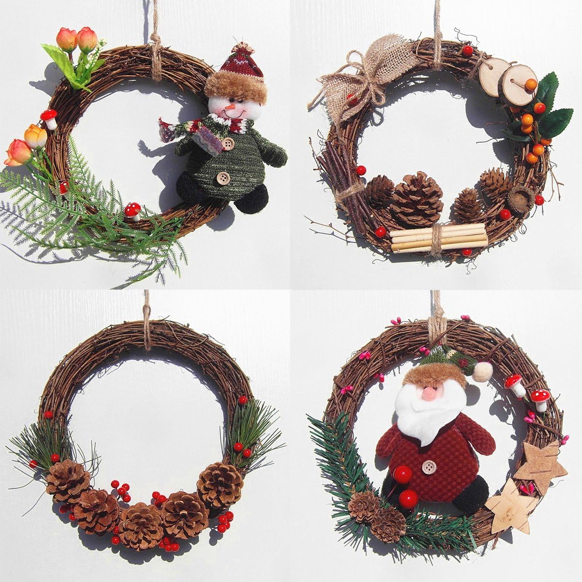 Corona de vid natural, corona rústica, base de manualidades para corona de Navidad, guirnalda de puerta, decoración del hogar, regalo, decoración