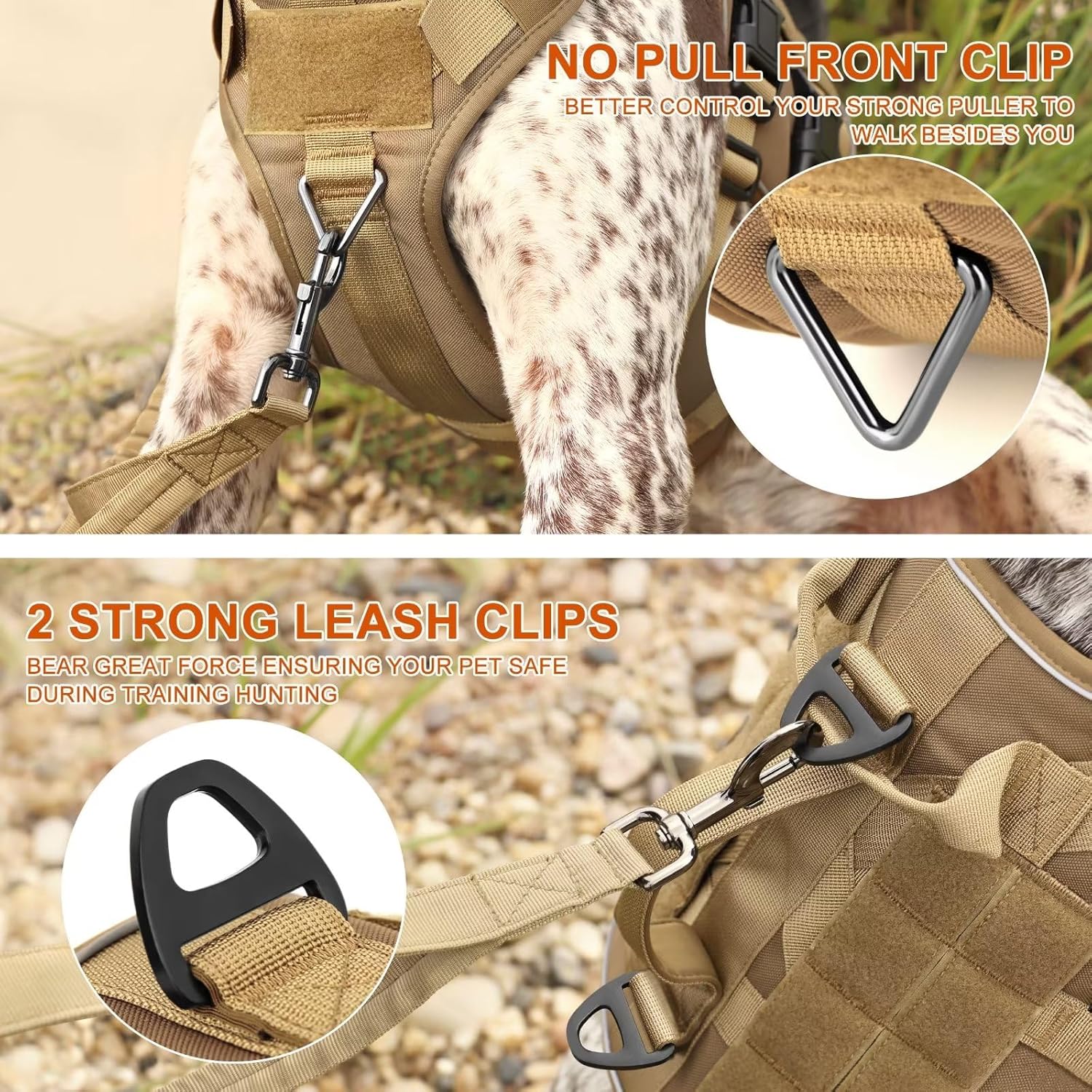 Forestpaw Arnés táctico para perro con asa, chaleco militar reflectante para perro, arnés de malla transpirable para perro de servicio con clip