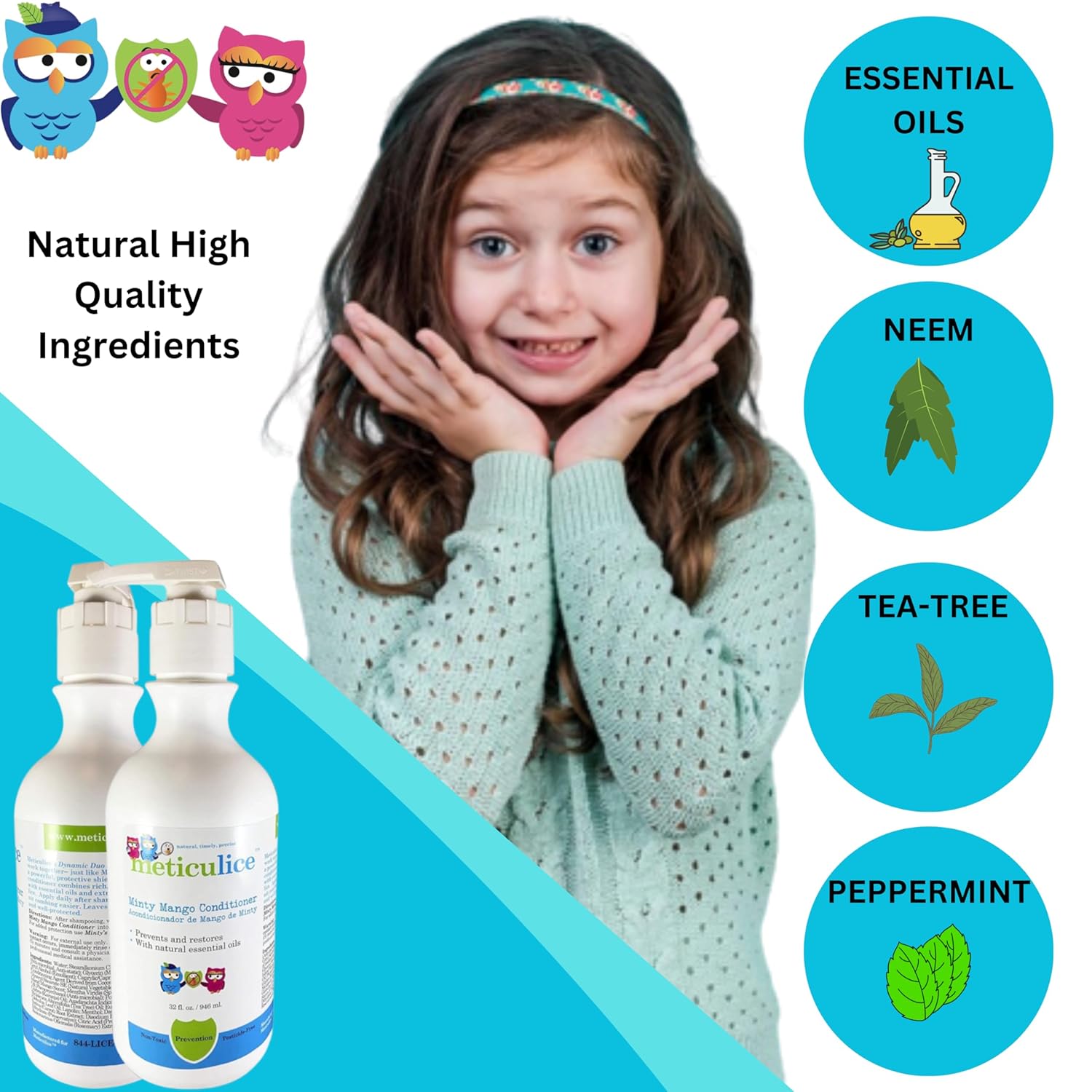 Meticulice – Acondicionador de prevención de piojos para la cabeza, no tóxico, extremadamente eficaz, repelente de piojos con aceites esenciales