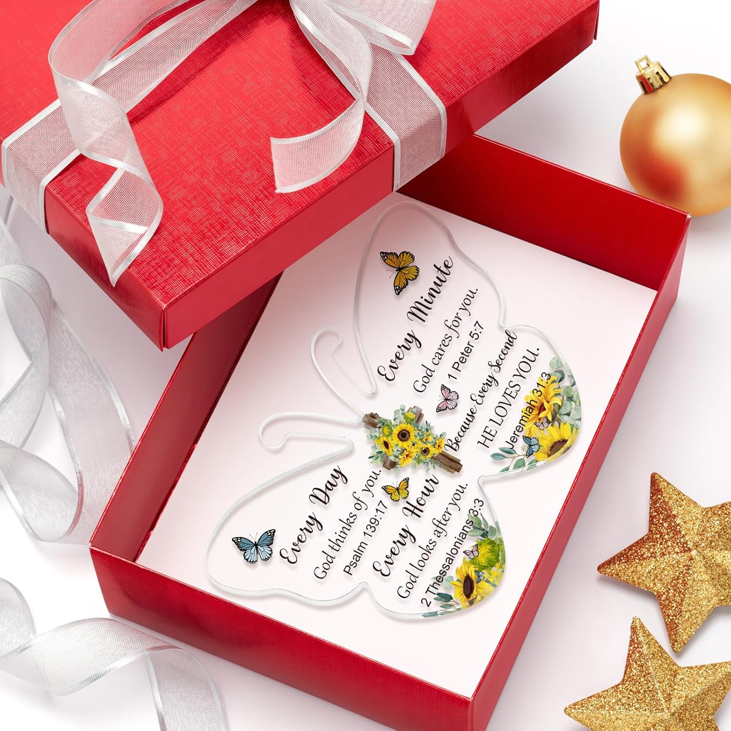 Barydat Regalos cristianos de acrílico, versículos de la Biblia, regalos religiosos para mujeres y hombres, regalos inspiradores de las Escrituras,