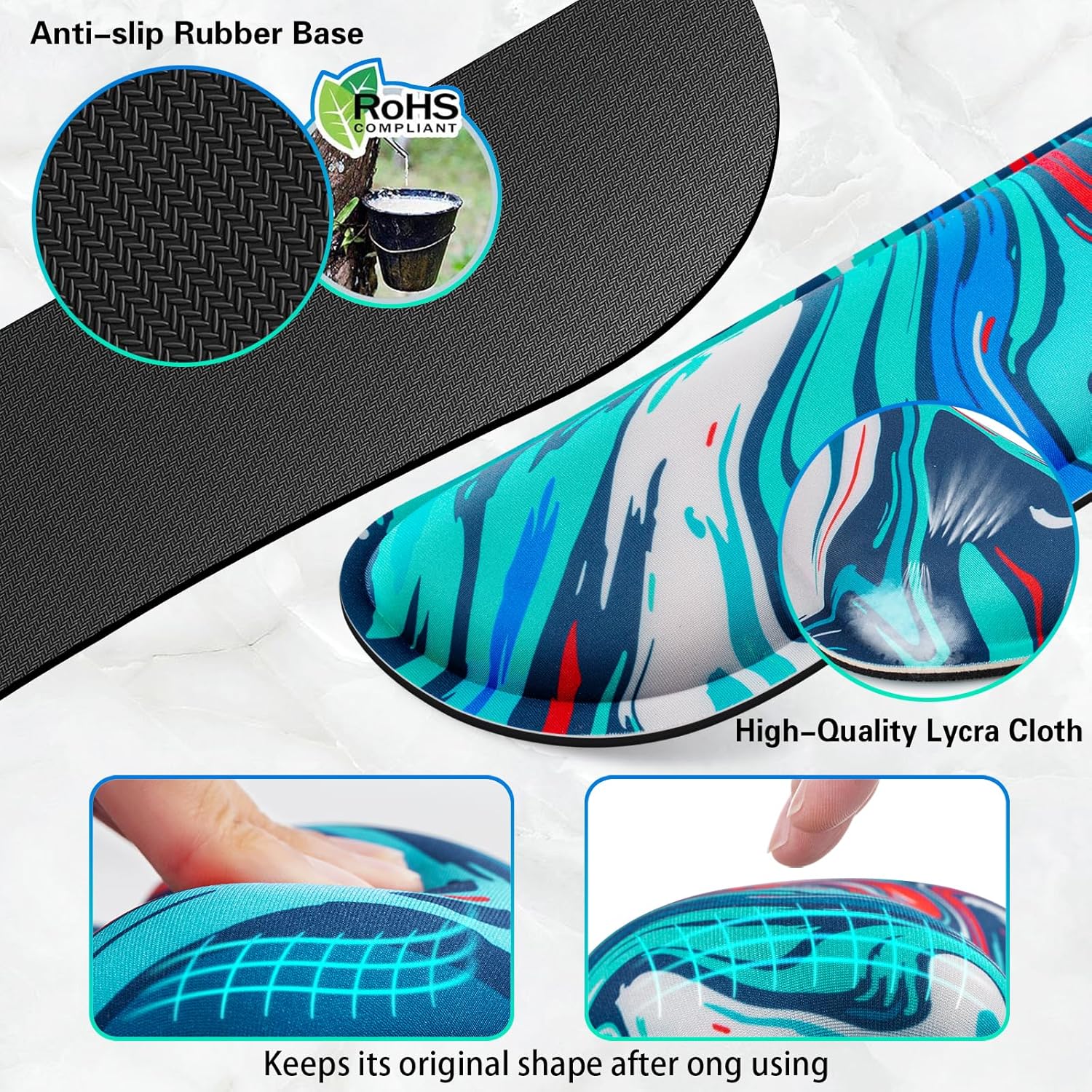 Canjoy Juego de alfombrillas de mouse para juegos, 4 en 1 XXL grande + reposamuñecas para teclado + posavasos (35.4 x 15.7 pulgadas), almohadilla de