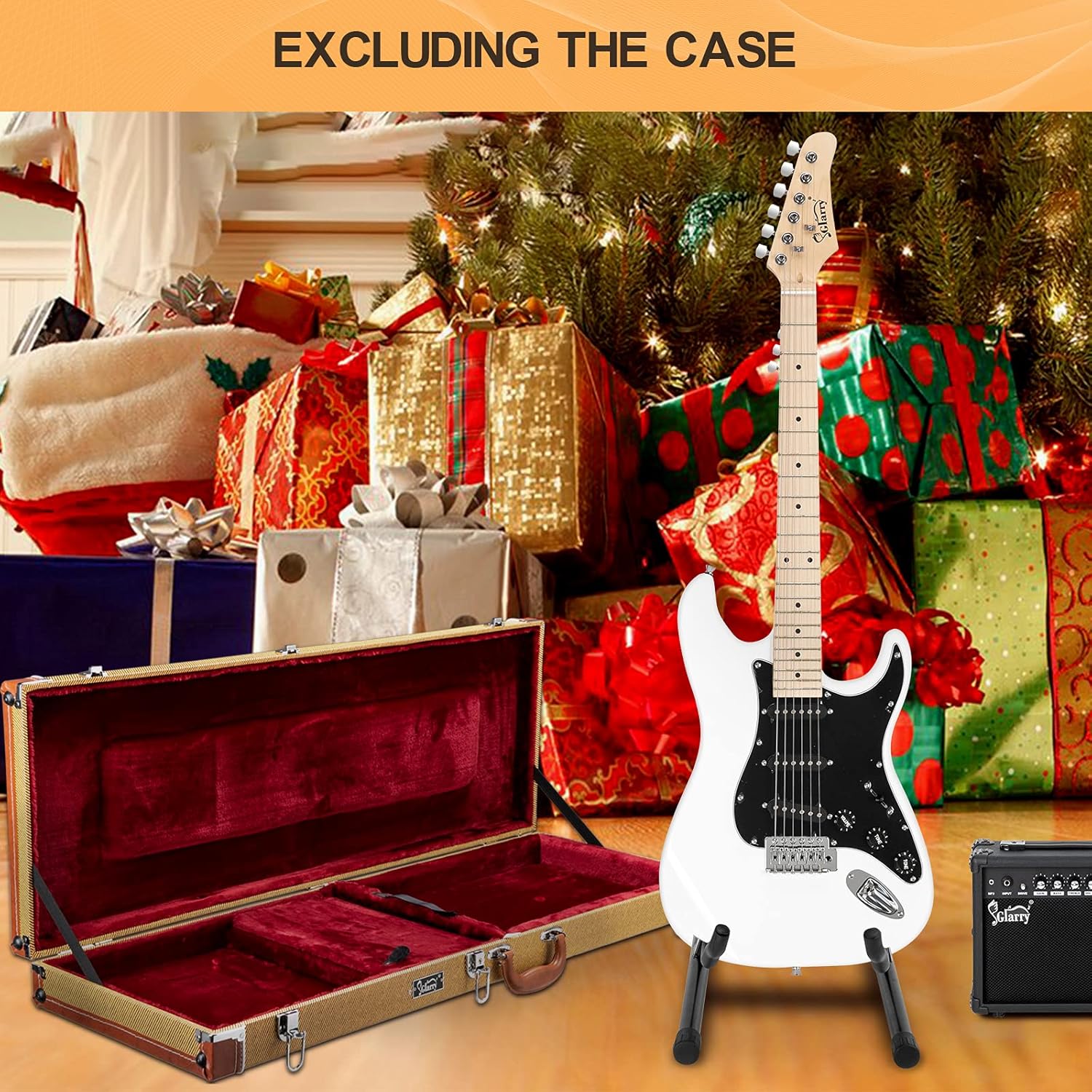 GLARRY – Guitarra eléctrica de tamaño completo para principiantes amantes de la música, con amplificador de 20 W y accesorios y bolsa para guardarla.