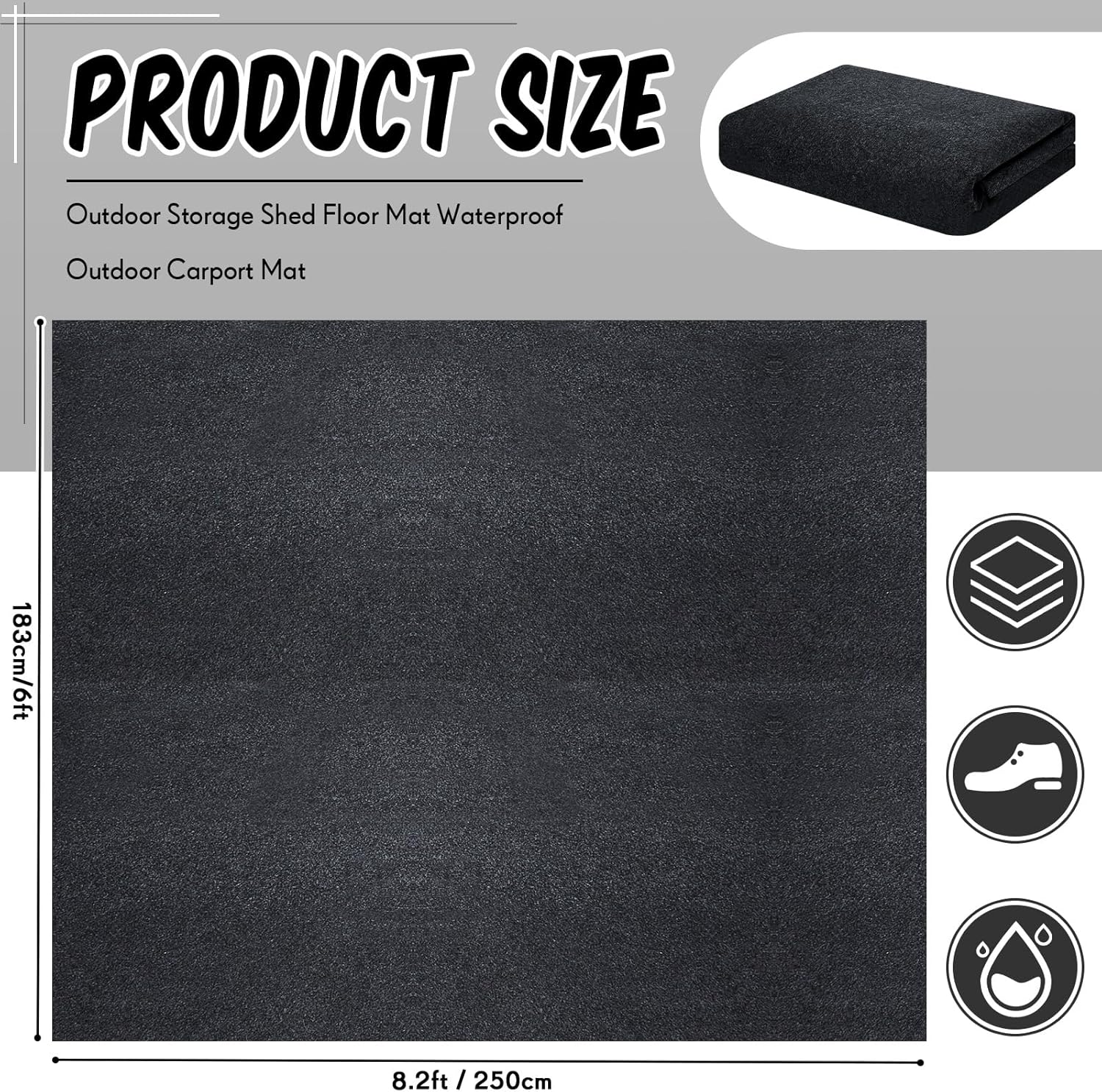 Tapete de almacenamiento para exteriores, impermeable, tapete grueso y suave para muebles de patio, lavable con respaldo antideslizante, cobertizo