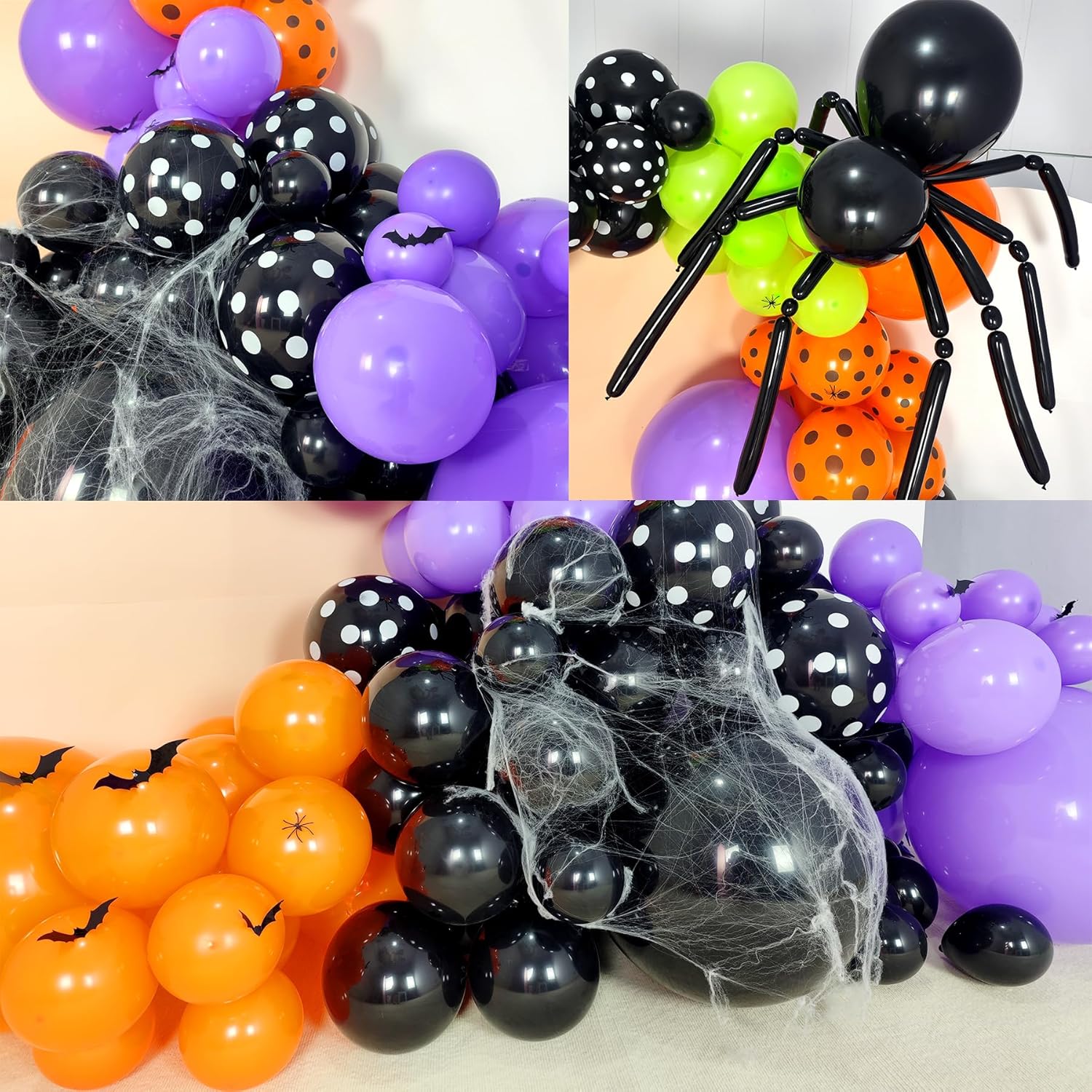 Kit de arco de guirnalda de globos de Halloween de 169 piezas, suministros de decoración de fiesta de Halloween, guirnalda de globos de Halloween de