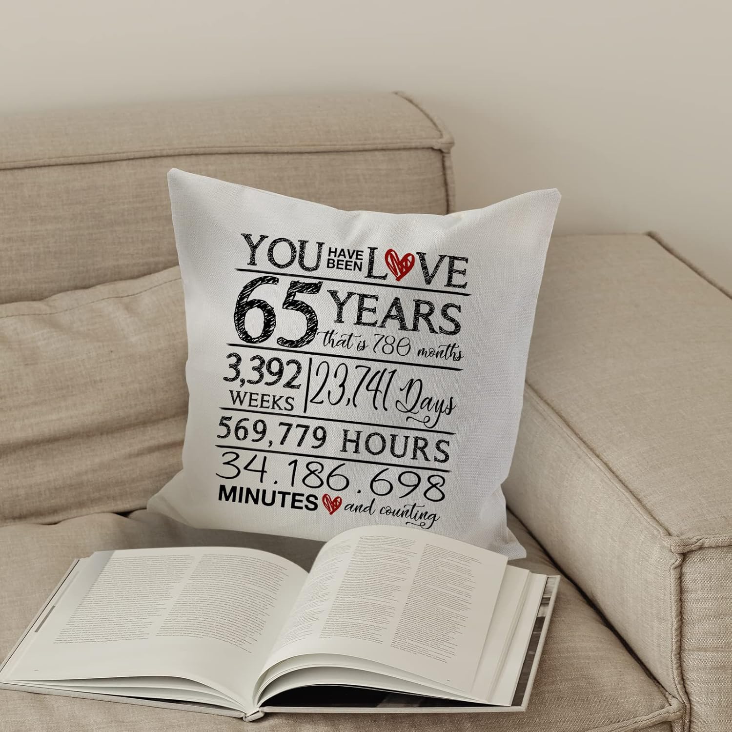 Decoraciones de cumpleaños 65 para mujeres y hombres, fundas de almohada de 18 x 18 pulgadas, regalos de cumpleaños 65 para ella y él, los mejores