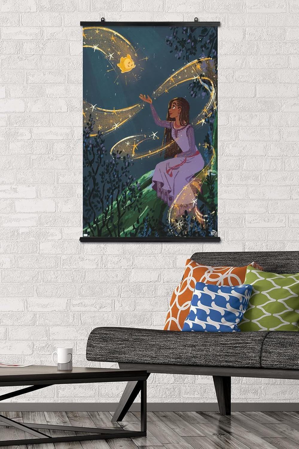 Trends International Disney Wish – Póster de collage 2 (Asha & Star), póster de pared, 22.37 x 34.00 pulgadas, paquete de póster y clip