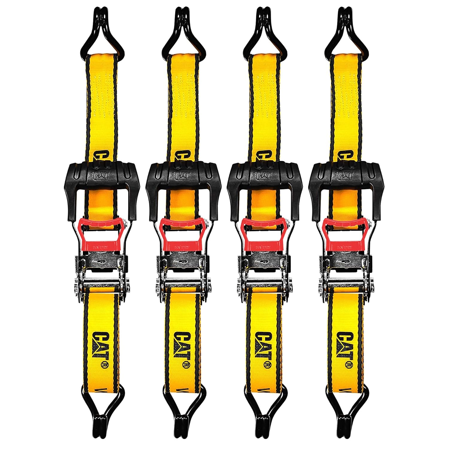Cat Juego de amarre de trinquete de 4 piezas con ganchos suaves, 16 pies x 1-12 pulgadas (10003000) – 980076E