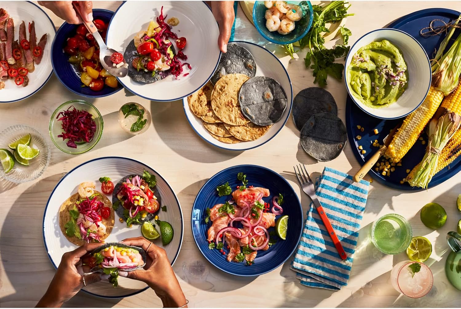 Royal Doulton Exclusively for Gordon Ramsay Maze Denim Line – Vajilla (16 piezas), color blanco
