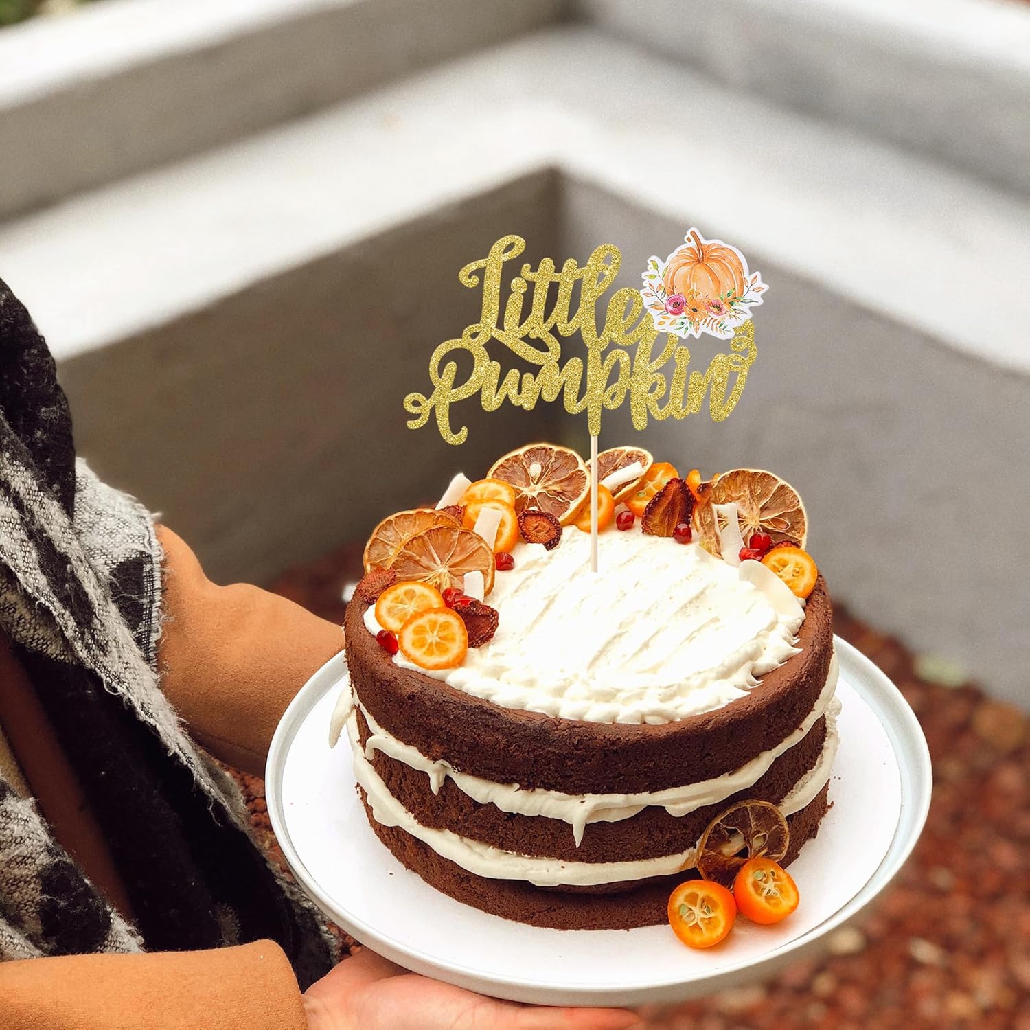 1 paquete de decoración de pastel de calabaza para baby shower, decoración de pastel de cosecha de otoño, temática de calabaza, Acción de Gracias,