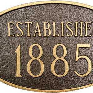 Placa de pared ovalada histórica personalizada de metal fundido – Alrededor, establecido, fundado o construido – Letrero de fecha personalizado para Placa de pared ovalada histórica personalizada de metal fundido – Alrededor, establecido, fundado o construido – Letrero de fecha personalizado para