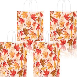 16 bolsas de fiesta de hojas de otoño, bolsas de regalo de otoño, bolsas de papel, elementos de diseño, bolsas de regalo con asas para fiestas de 16 bolsas de fiesta de hojas de otoño, bolsas de regalo de otoño, bolsas de papel, elementos de diseño, bolsas de regalo con asas para fiestas de