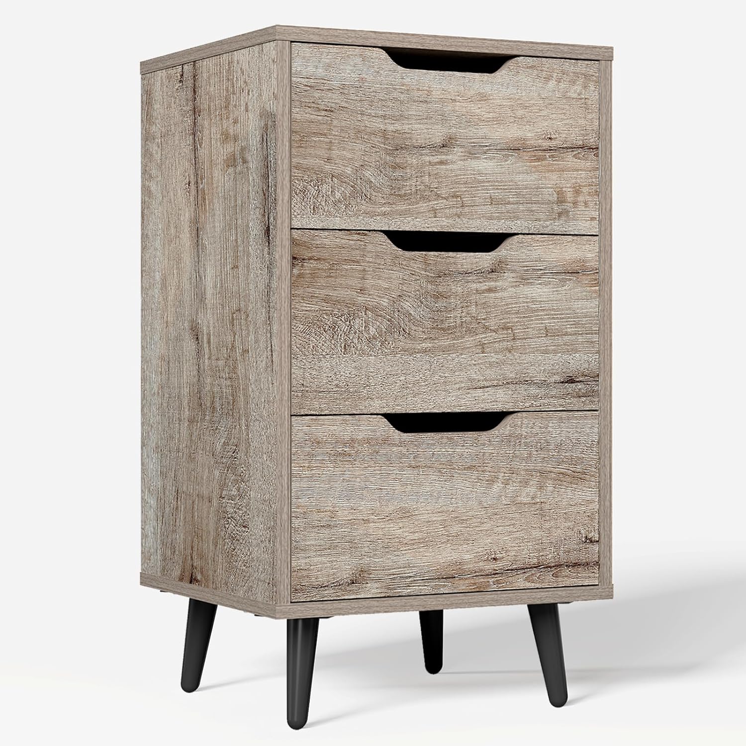 Maxtown Cómoda de 3 cajones, cómoda, cómoda moderna para dormitorio con patas de metal, juego de cómoda para sala de estar, cómoda alta con