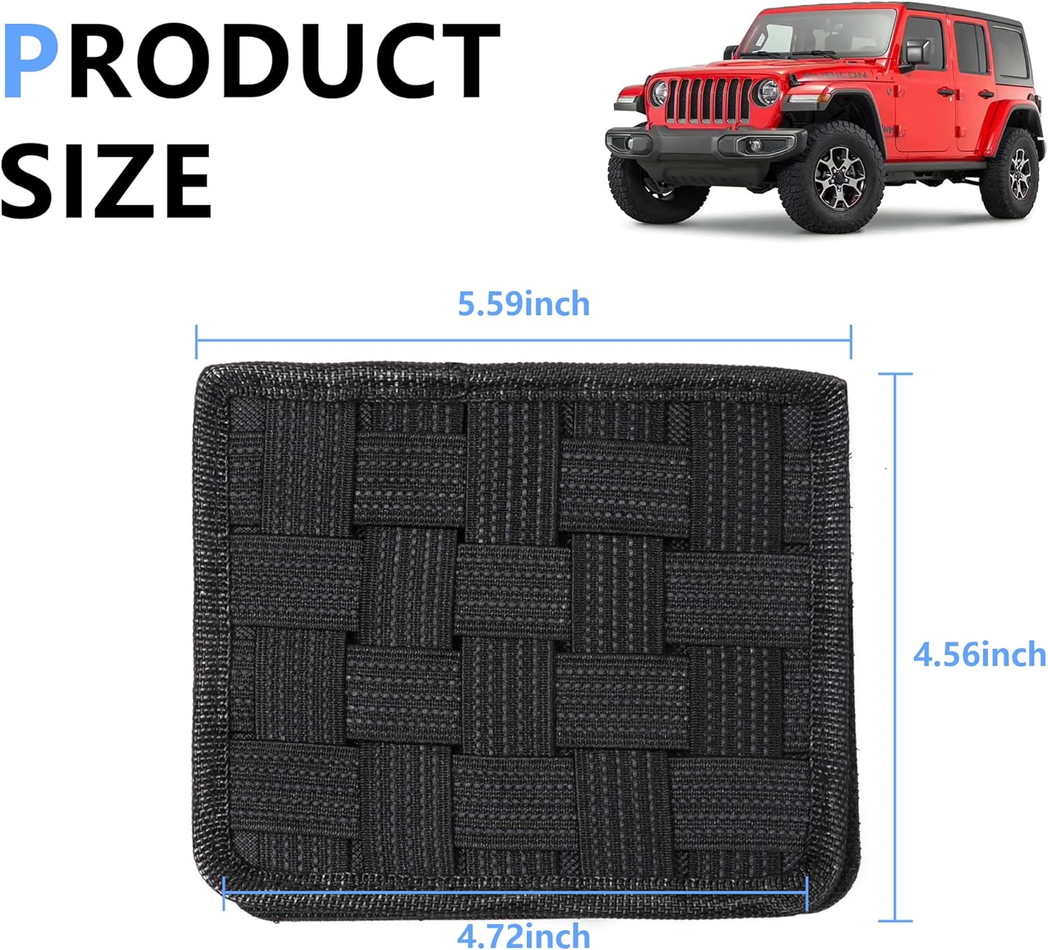 Organizador de consola central MOLLE Panel para Jeep JL, organizador de velcro, reposabrazos de correas tácticas, bolsa de almacenamiento para Jeep
