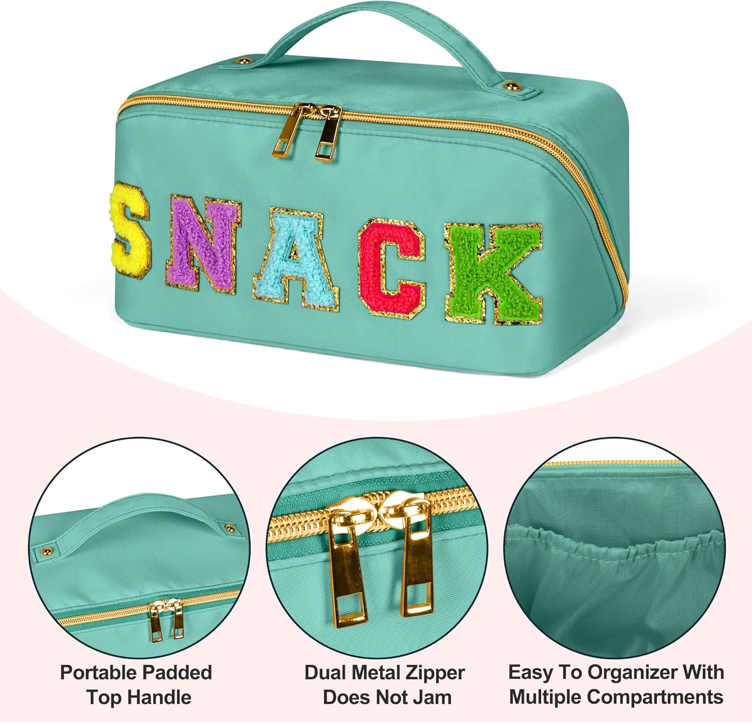 LONEDREAM Bolsa de cosméticos de viaje de gran capacidad, bolsa de maquillaje, bolsa de cosméticos grande de nailon portátil, bolsa de maquillaje de