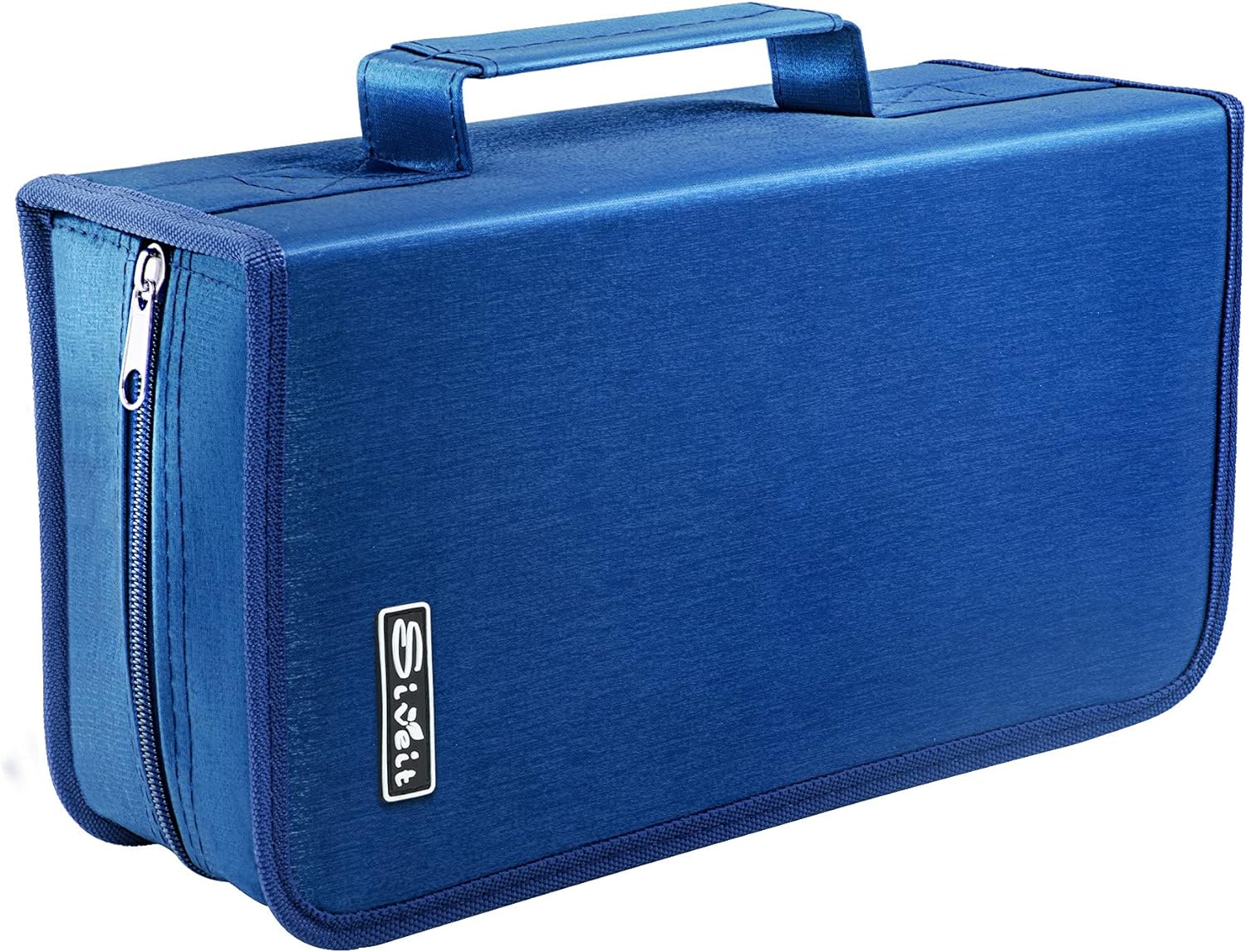 Siveit Funda para CD y DVD, soporte para almacenamiento de CDDVD, capacidad de 128 unidades, organizador de CD, carpeta de CD portátil para viajes
