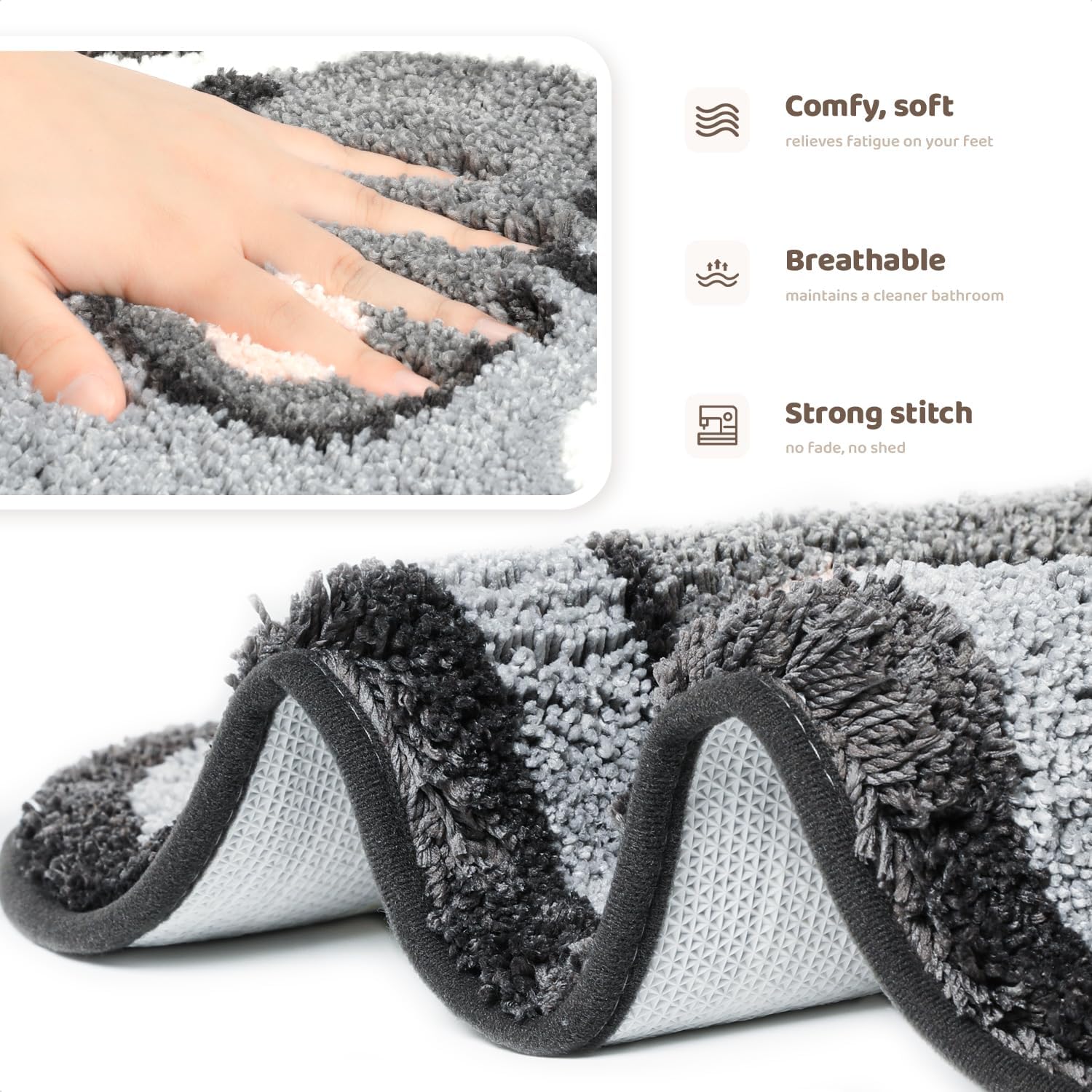 Molesun Tapete de baño para gatos, tapete de ducha de microfibra de felpa antideslizante, absorbente de agua, divertidos tapetes de animales para