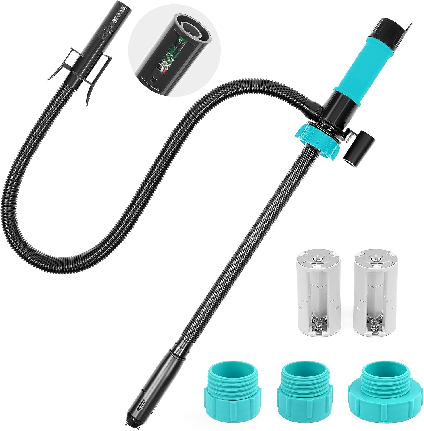 Bomba de transferencia de combustible con batería, 2.4 GPM, protección contra sobrellenado con sensor de parada automática, bomba de transferencia