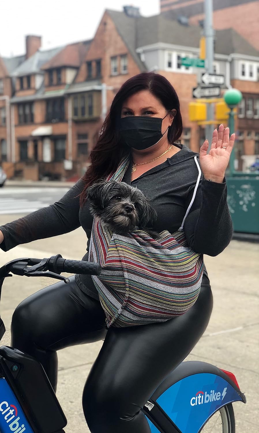 Transportador para perros 100% algodón orgánico también para gatos (bohemio multicolor)