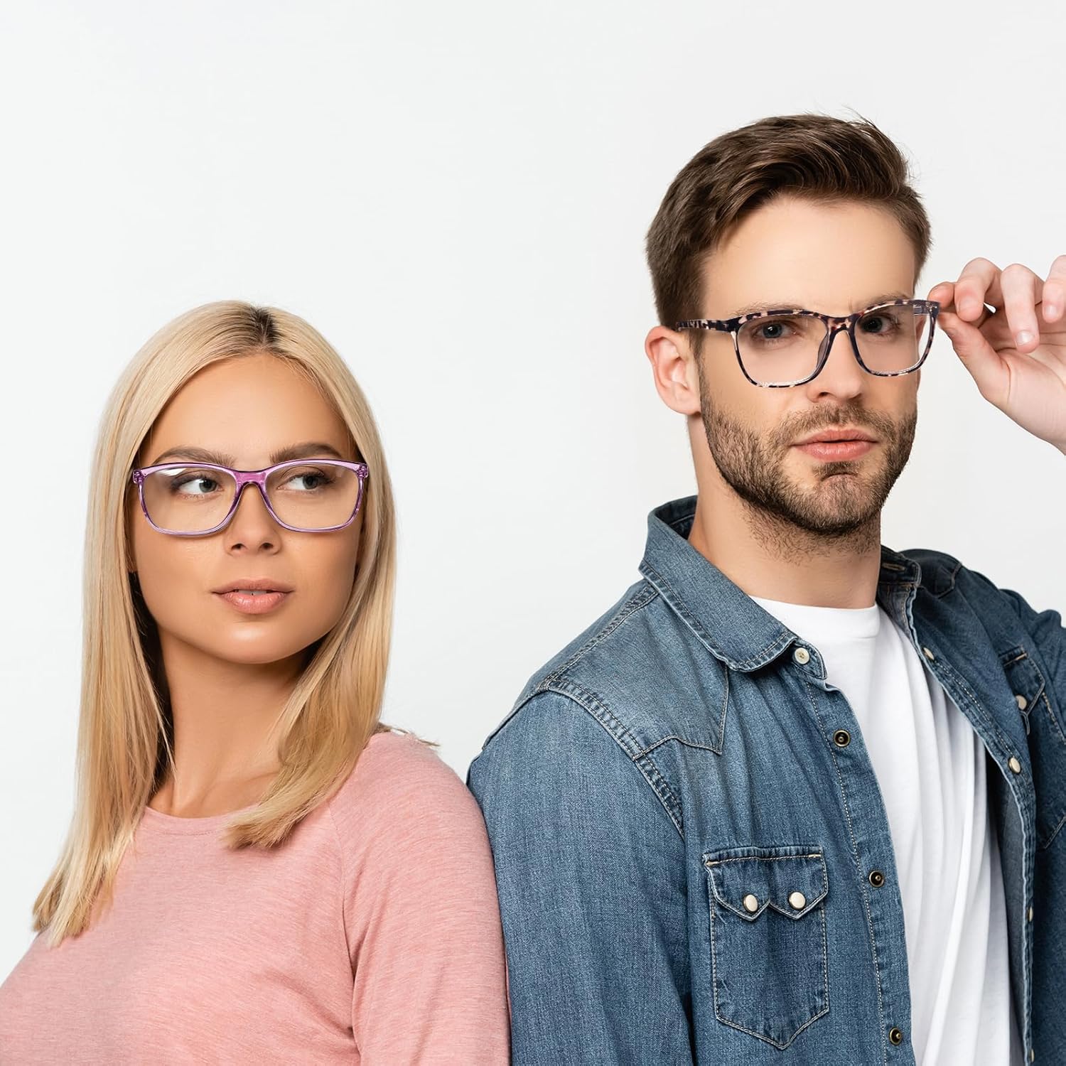 COJWIS Lentes de lectura progresivos multienfoque, bloqueo de luz azul, para mujeres y hombres, bisagra de resorte para lectores de computadora (4