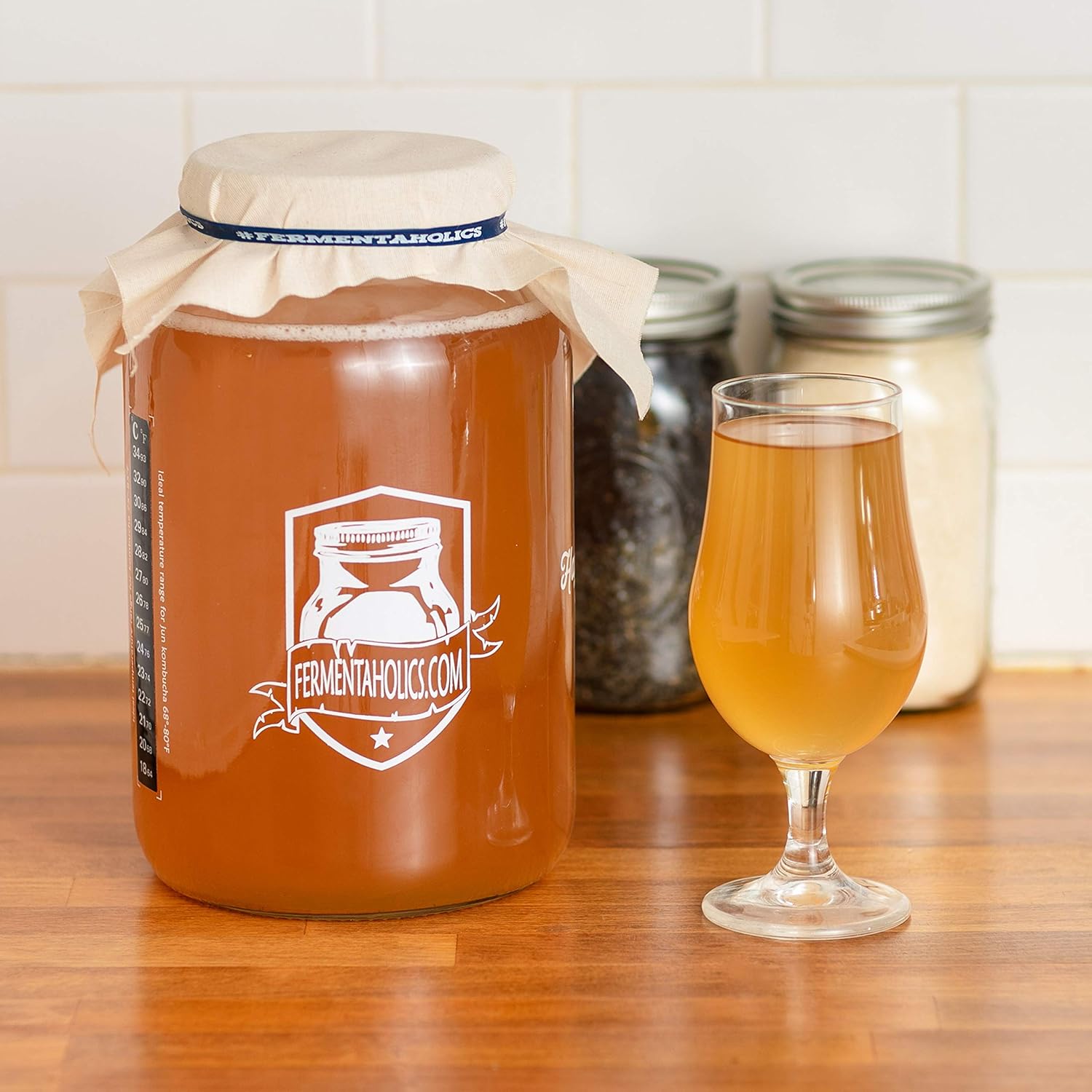 Fundas de muselina sin blanquear para kombucha, paquete de 4 con bandas de goma, cuadrado de 10 pulgadas que se adapta a una amplia variedad de
