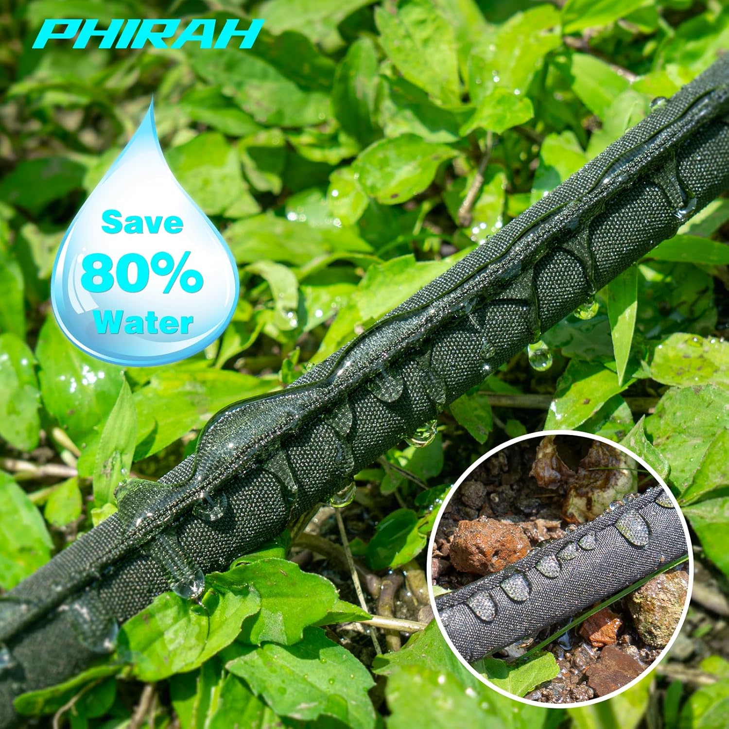 Flat Soaker Hose for Garden Bed,25 50 75ft 50ft*2 12″ Linkable Consistent Drip Irrigation Hose Save 80% Water Leakproof Heavy Duty Double Layer