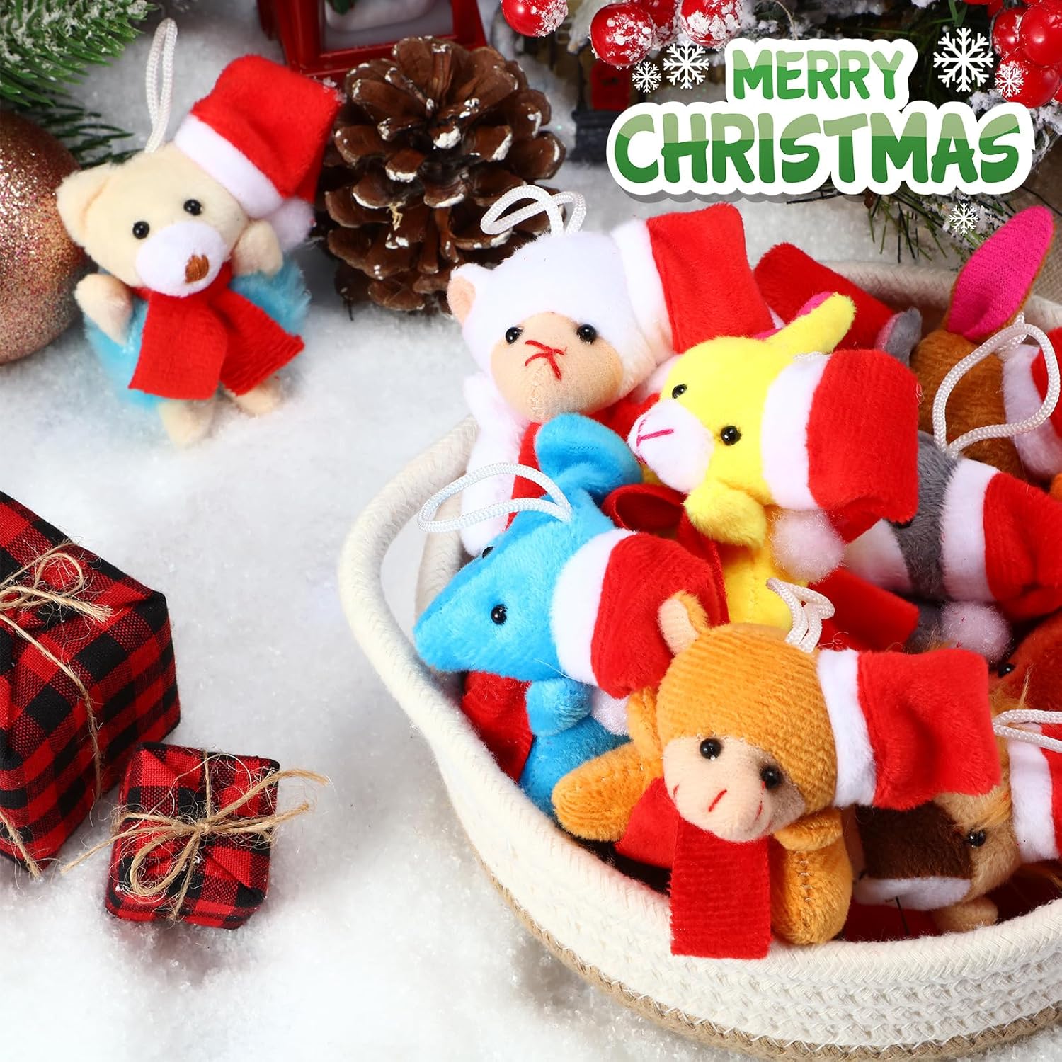 100 piezas de mini animales de peluche a granel, juguetes de animales pequeños a granel, llavero, decoración de fiestas, rellenos de huevos de